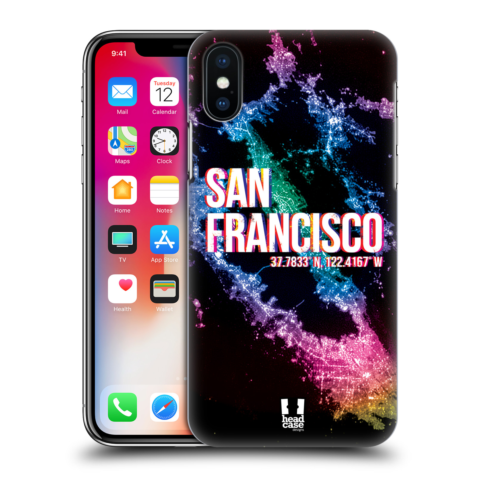 HEAD CASE plastový obal na mobil Apple Iphone X / XS vzor Světla známých měst, Satelitní snímky USA, SAN FRANCISCO