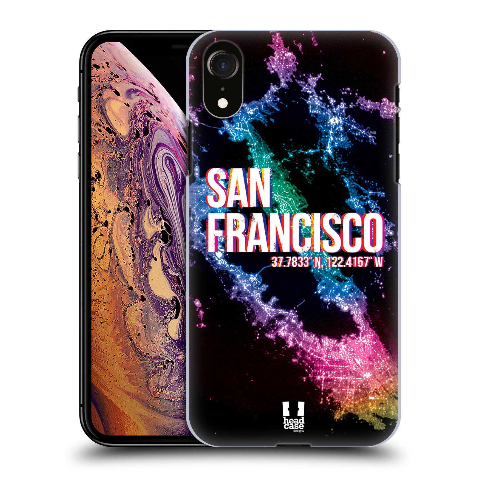 HEAD CASE plastový obal na mobil Apple Iphone XR vzor Světla známých měst, Satelitní snímky USA, SAN FRANCISCO