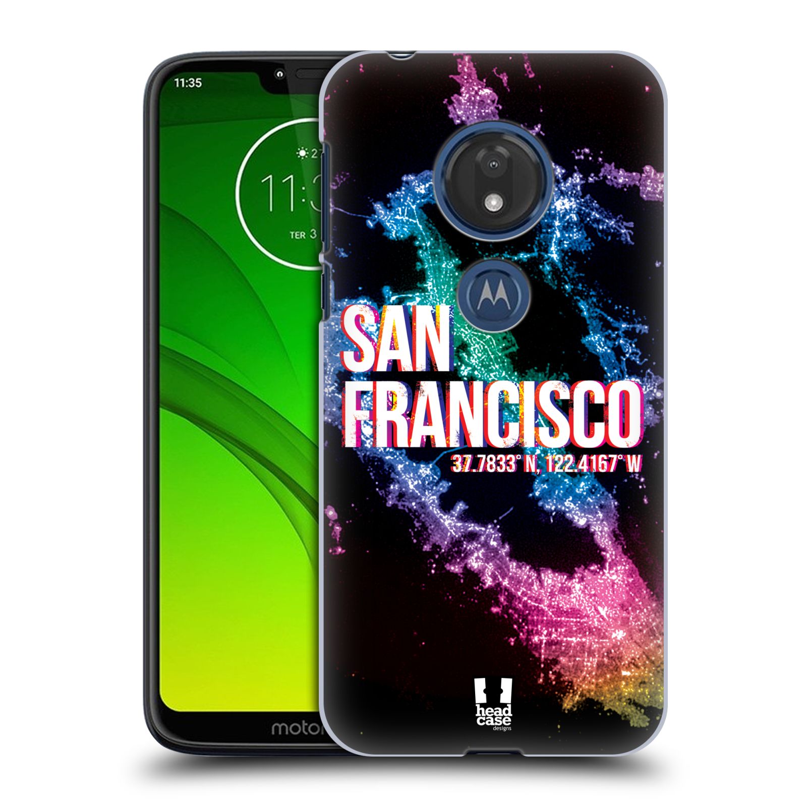 Pouzdro na mobil Motorola Moto G7 Play vzor Světla známých měst, Satelitní snímky USA, SAN FRANCISCO