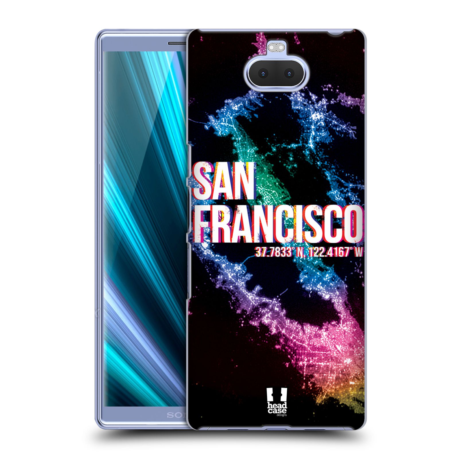Pouzdro na mobil Sony Xperia 10 - Head Case - vzor Světla známých měst, Satelitní snímky USA, SAN FRANCISCO