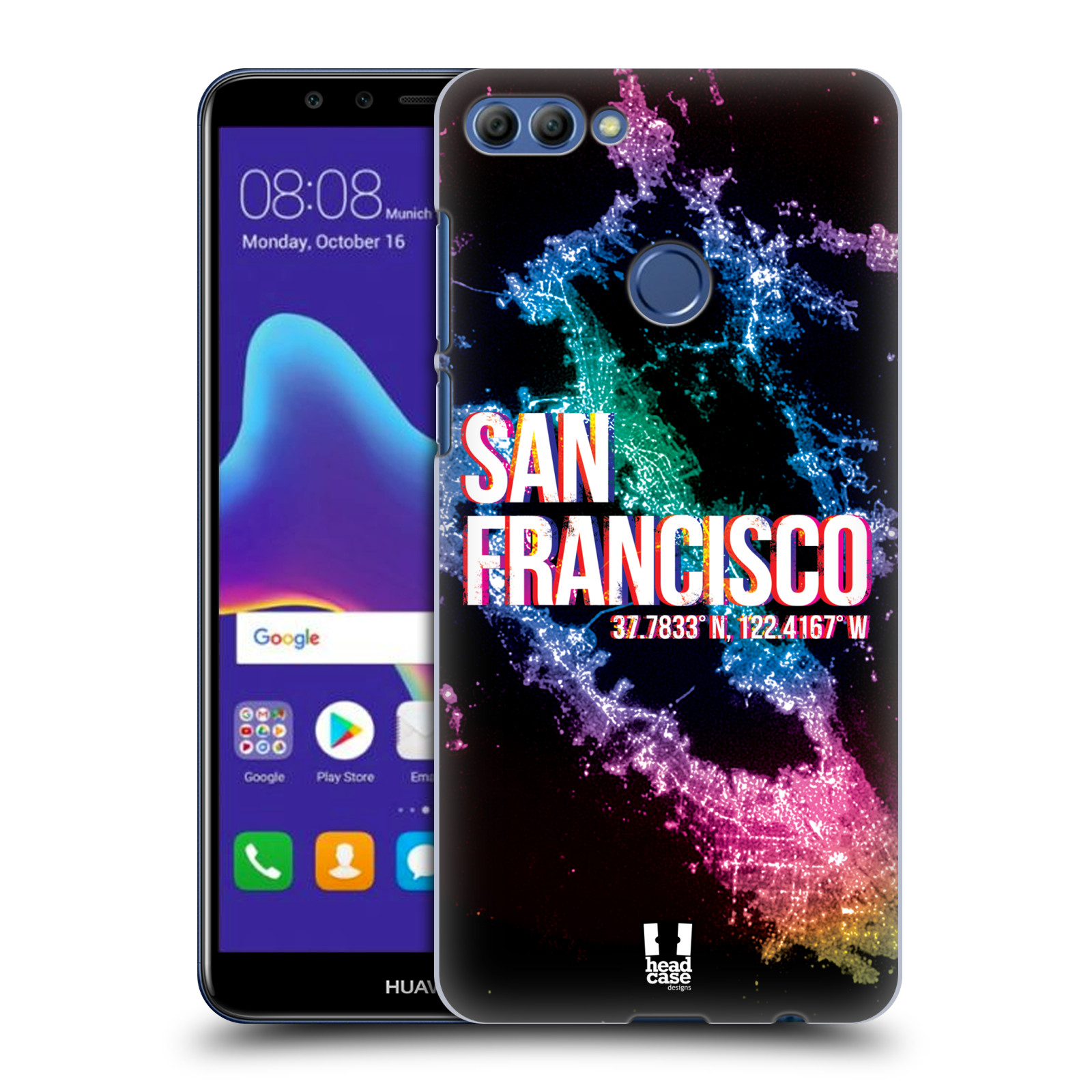 HEAD CASE plastový obal na mobil Huawei Y9 2018 vzor Světla známých měst, Satelitní snímky USA, SAN FRANCISCO