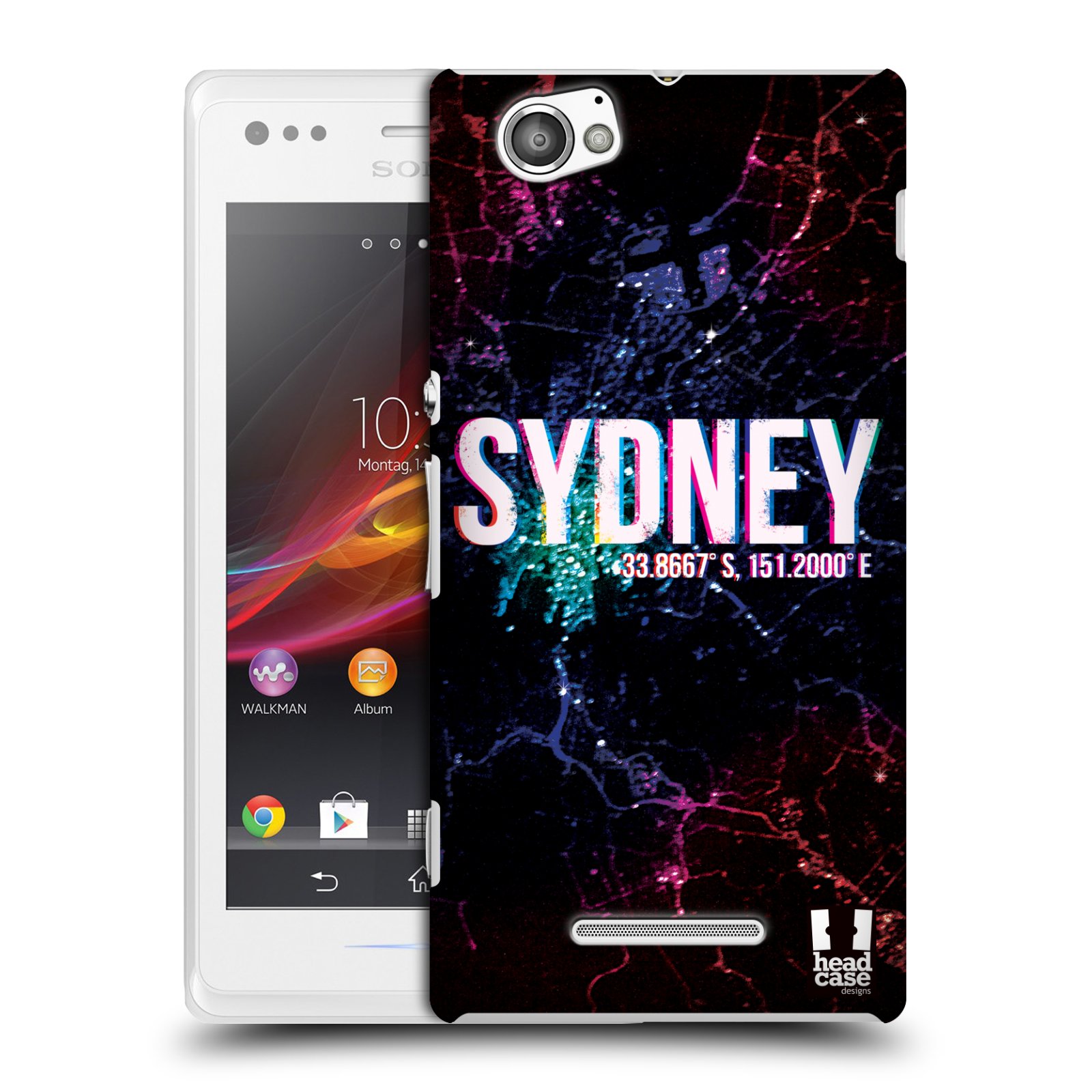 HEAD CASE plastový obal na mobil Sony Xperia M vzor Světla známých měst, Satelitní snímky AUSTRÁLIE, SYDNEY