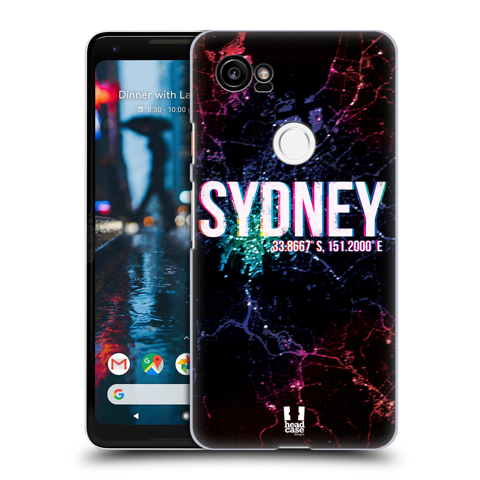HEAD CASE plastový obal na mobil Google Pixel 2 XL vzor Světla známých měst, Satelitní snímky AUSTRÁLIE, SYDNEY