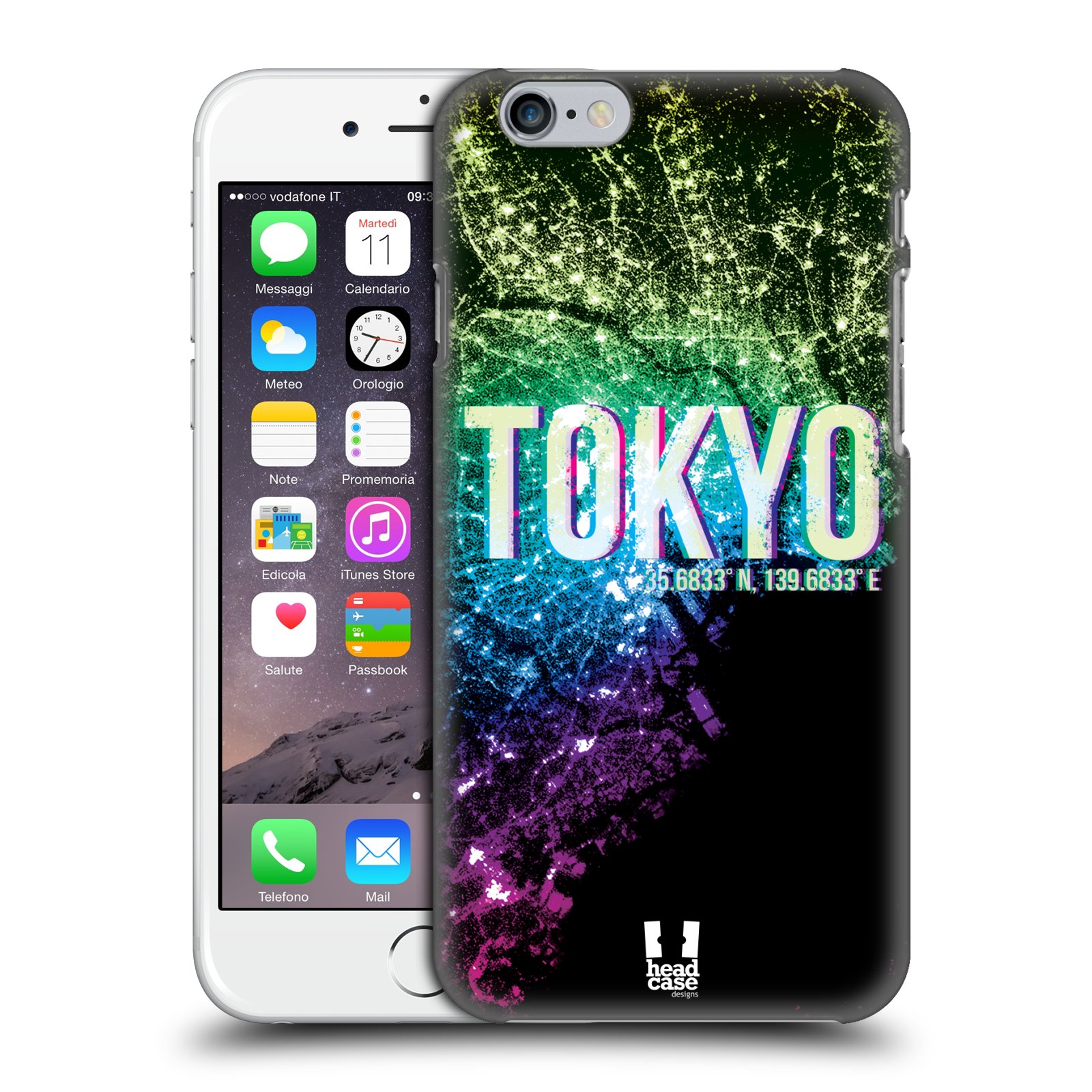 Plastové pouzdro pro mobil Apple Iphone 6/6S vzor Světla známých měst, Satelitní snímky zelená a fialová JAPONSKO, TOKYO