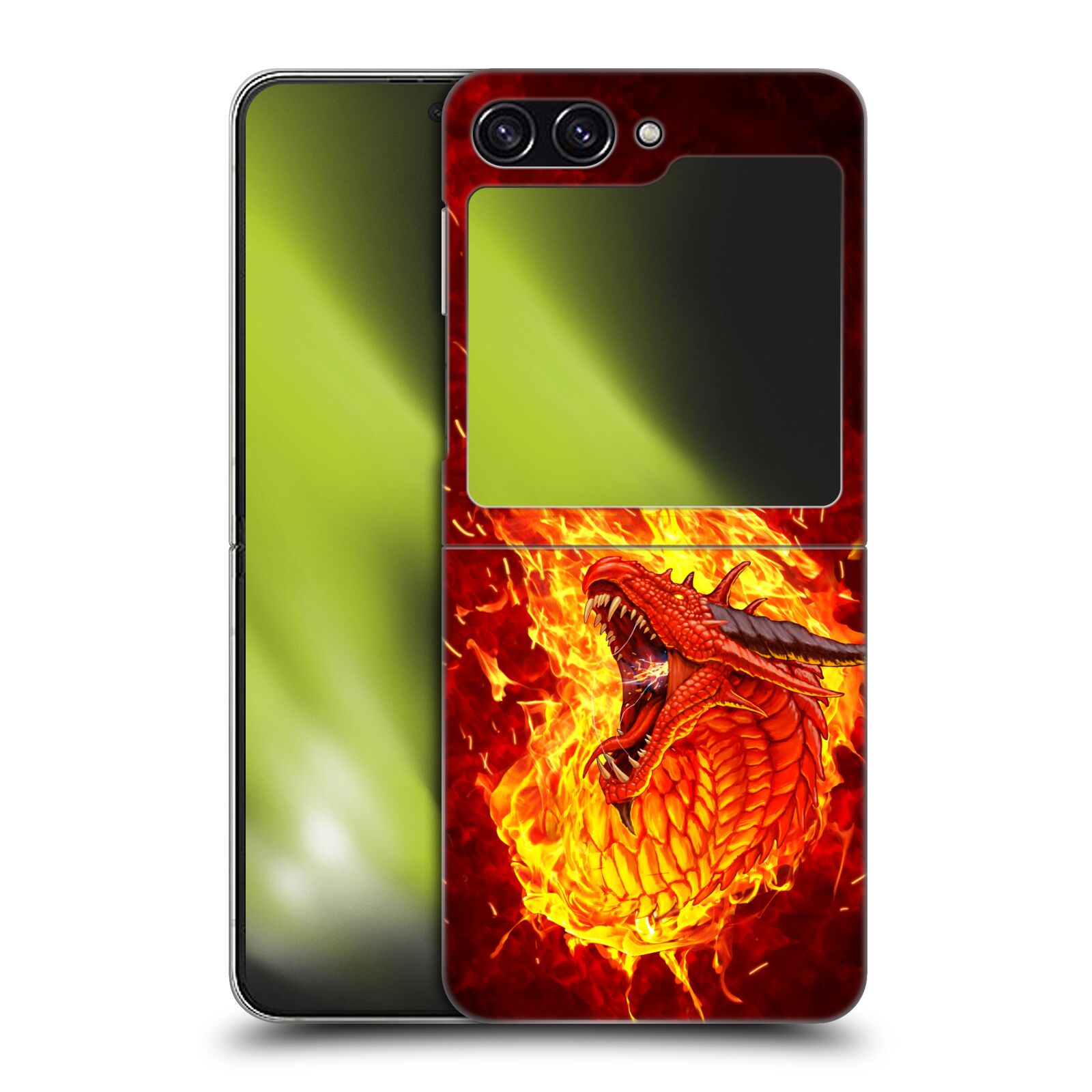 Plastový obal HEAD CASE na mobil Samsung Galaxy Z Flip 5  - Christos Karapanos Fantasy - Drak v plamenech