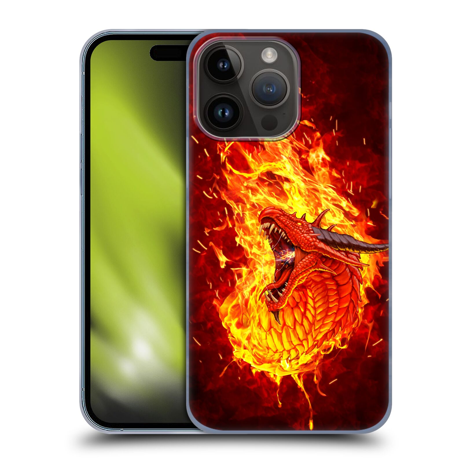 Plastový obal HEAD CASE na mobil Apple Iphone 15 PRO MAX  - Christos Karapanos Fantasy - Drak v plamenech