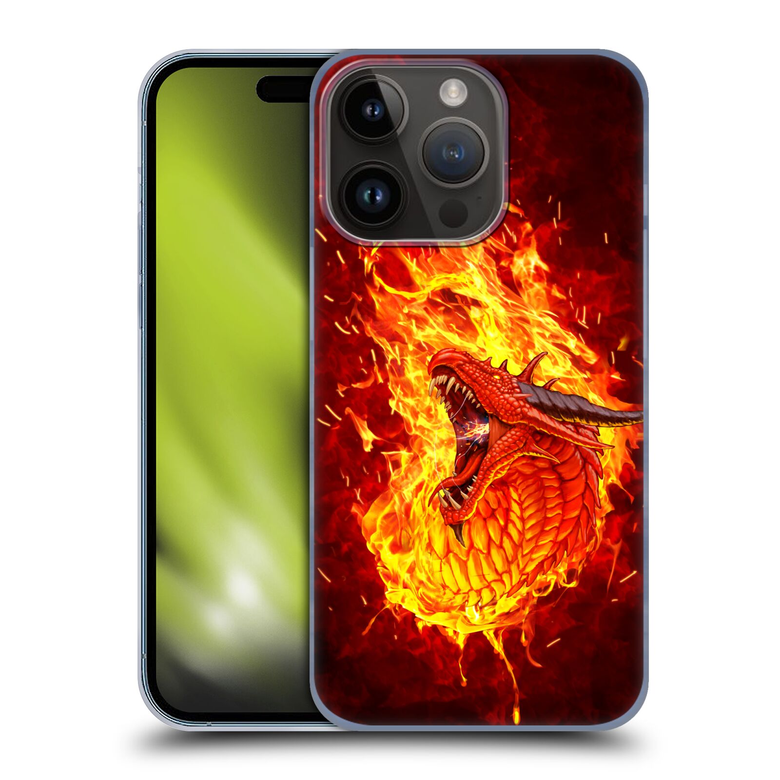 Plastový obal HEAD CASE na mobil Apple Iphone 15 Pro  - Christos Karapanos Fantasy - Drak v plamenech