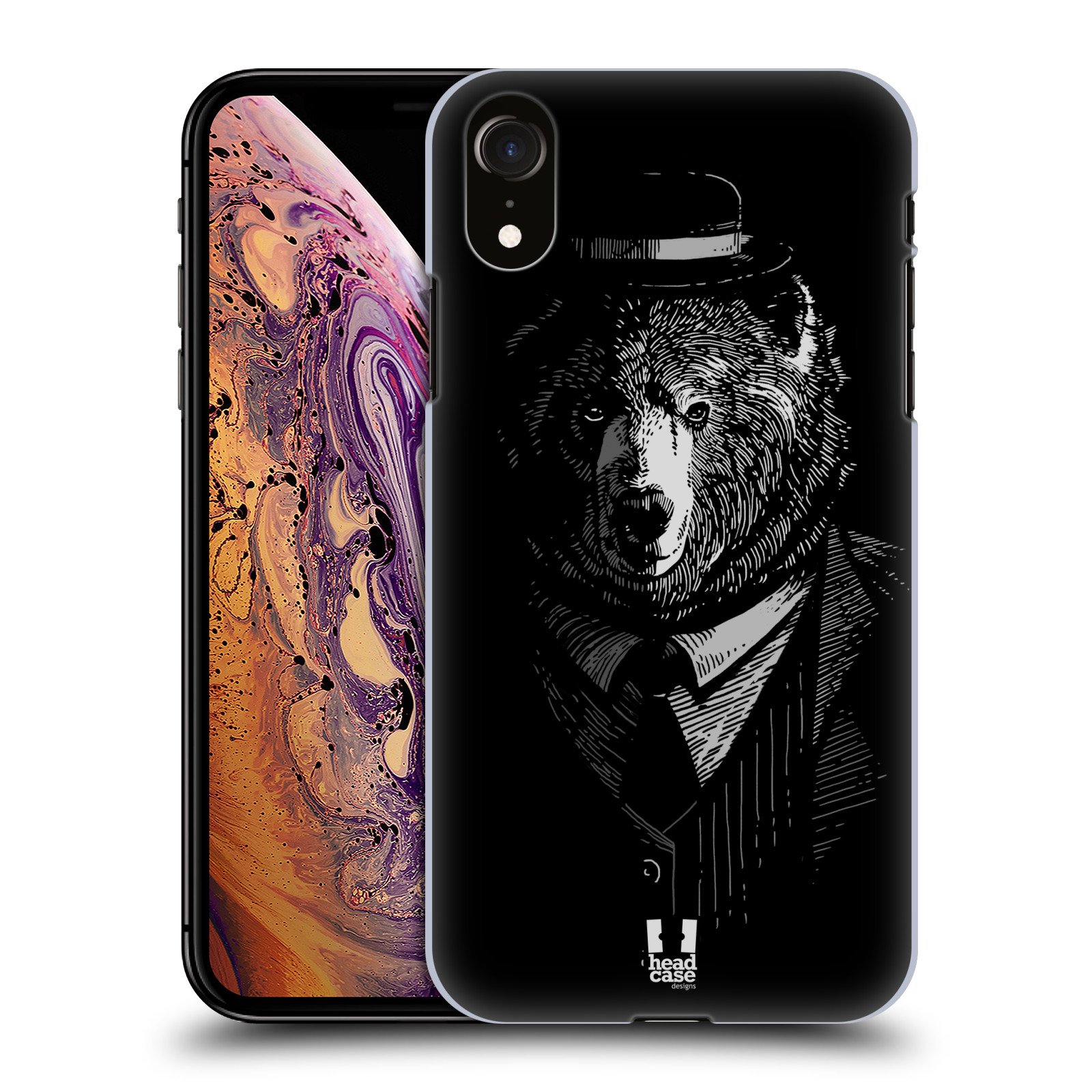 HEAD CASE plastový obal na mobil Apple Iphone XR vzor Zvíře v obleku medvěd