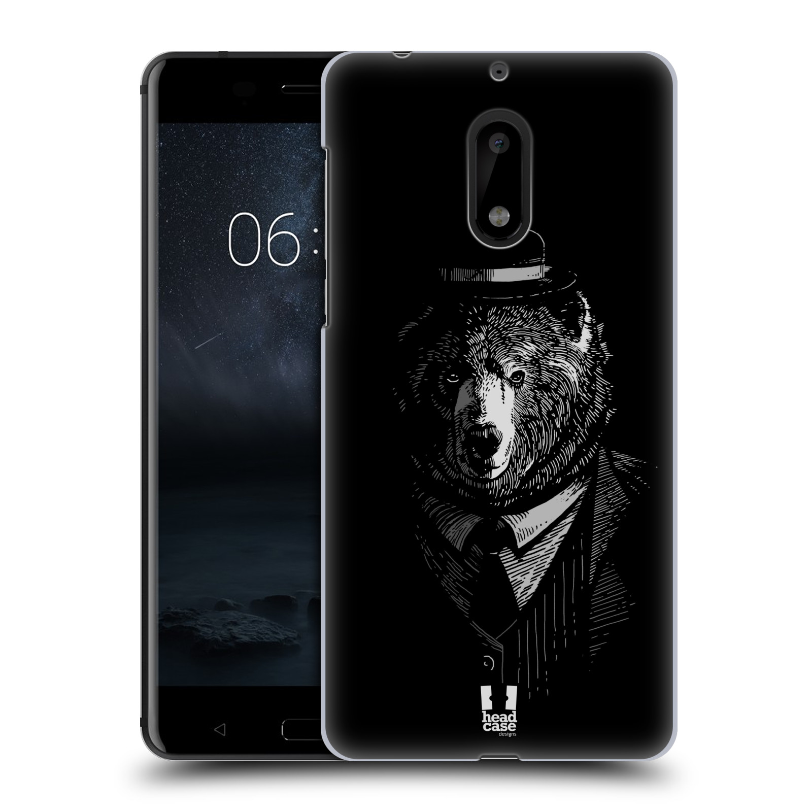HEAD CASE plastový obal na mobil Nokia 6 vzor Zvíře v obleku medvěd
