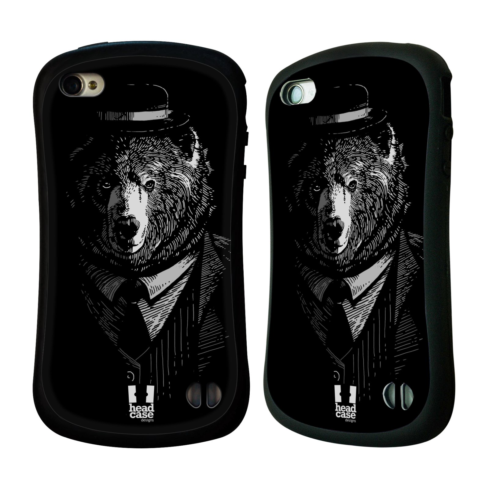 HEAD CASE silikon/plast odolný obal na mobil Apple Iphone 4/4S vzor Zvíře v obleku medvěd