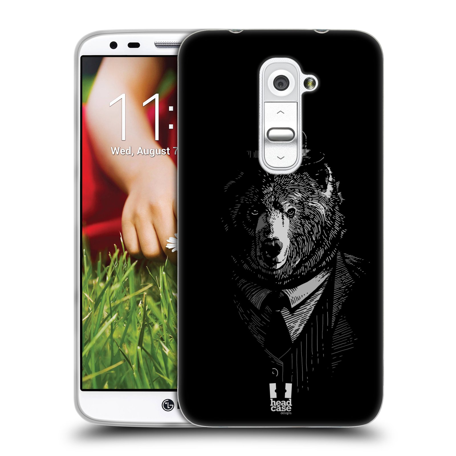 HEAD CASE silikonový obal na mobil LG G2 vzor Zvíře v obleku medvěd