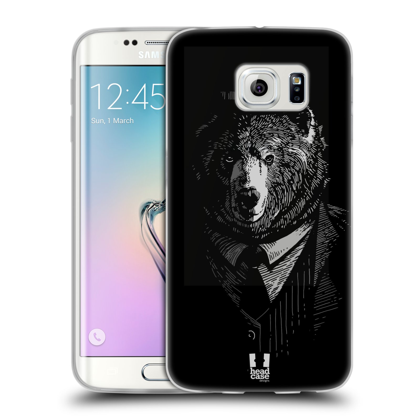 HEAD CASE silikonový obal na mobil Samsung Galaxy S6 EDGE vzor Zvíře v obleku medvěd