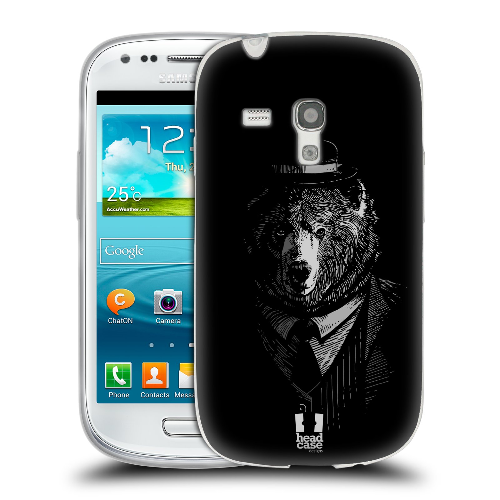 HEAD CASE silikonový obal na mobil Samsung Galaxy S3 MINI i8190 vzor Zvíře v obleku medvěd