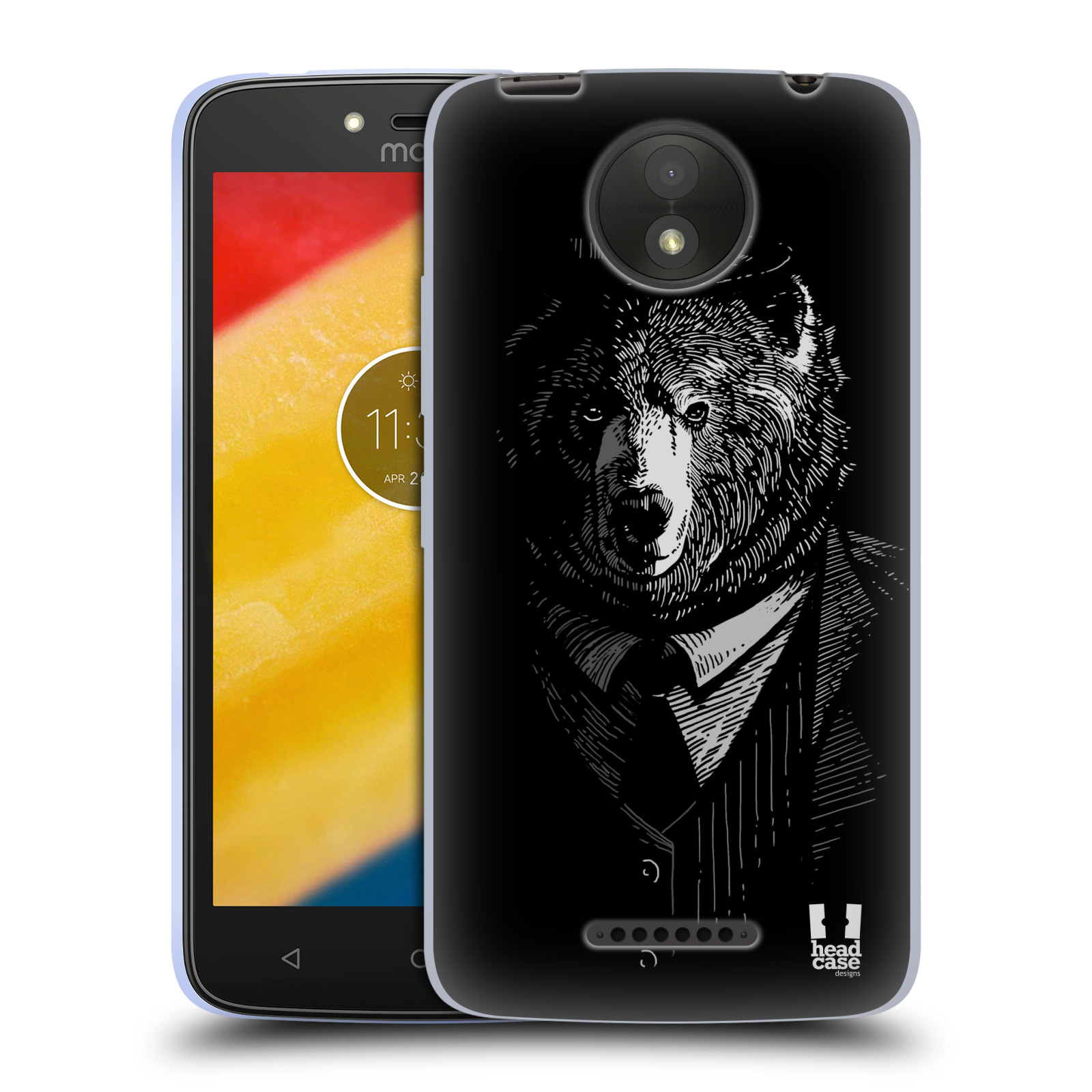 HEAD CASE silikonový obal na mobil Lenovo Moto C PLUS vzor Zvíře v obleku medvěd