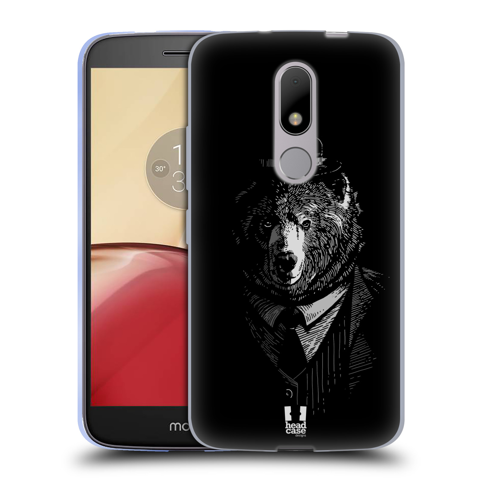 HEAD CASE silikonový obal na mobil Lenovo Moto M vzor Zvíře v obleku medvěd