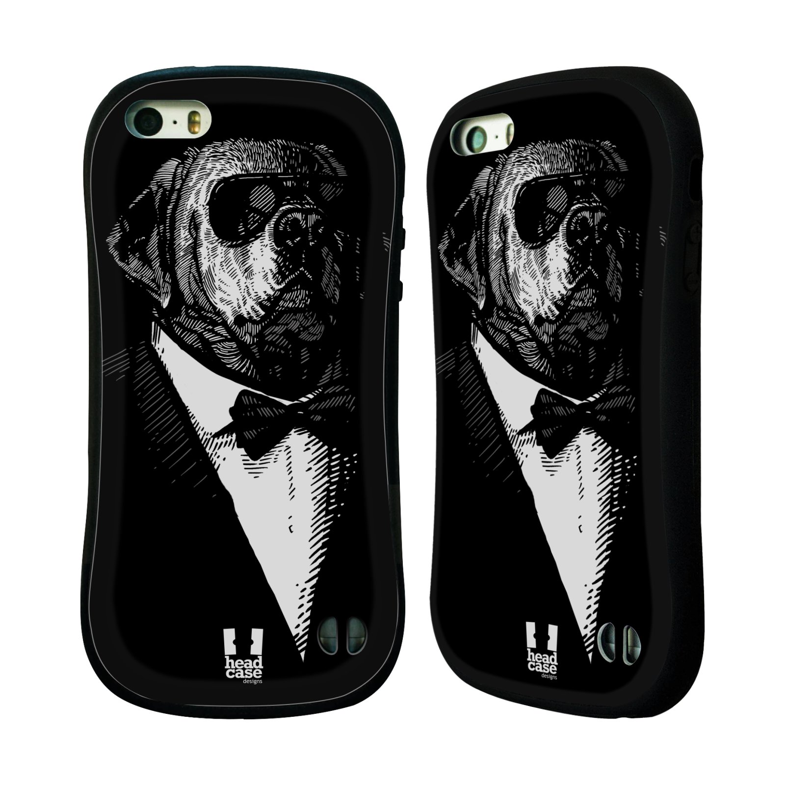 HEAD CASE silikon/plast odolný obal na mobil Apple Iphone 5/5S vzor Zvíře v obleku pes