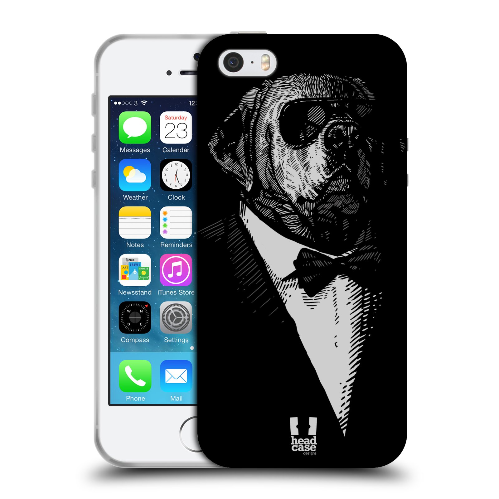 HEAD CASE silikonový obal na mobil Apple Iphone 5/5S vzor Zvíře v obleku pes