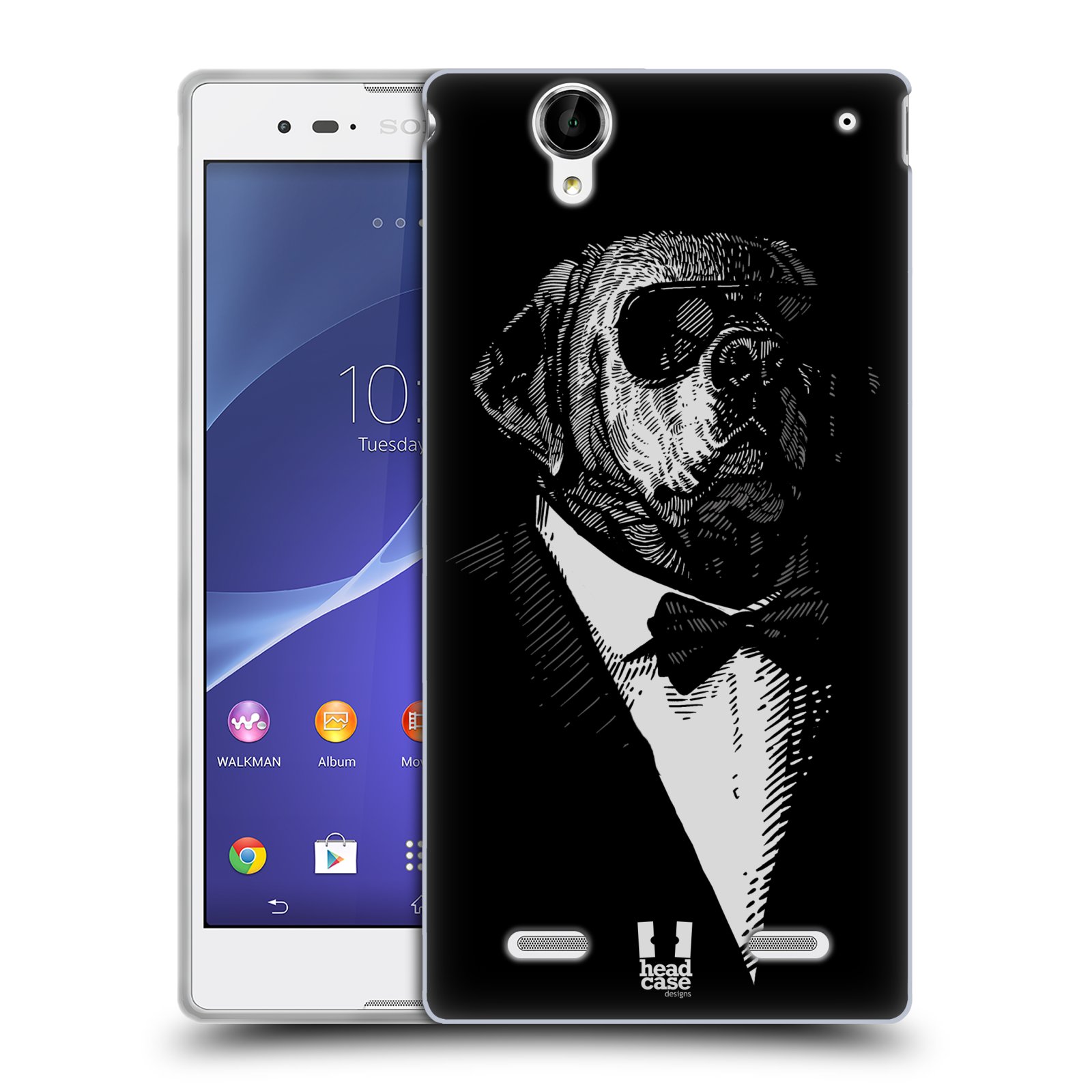 HEAD CASE silikonový obal na mobil Sony Xperia T2 Ultra/T2 Ultra DUAL SIM vzor Zvíře v obleku pes