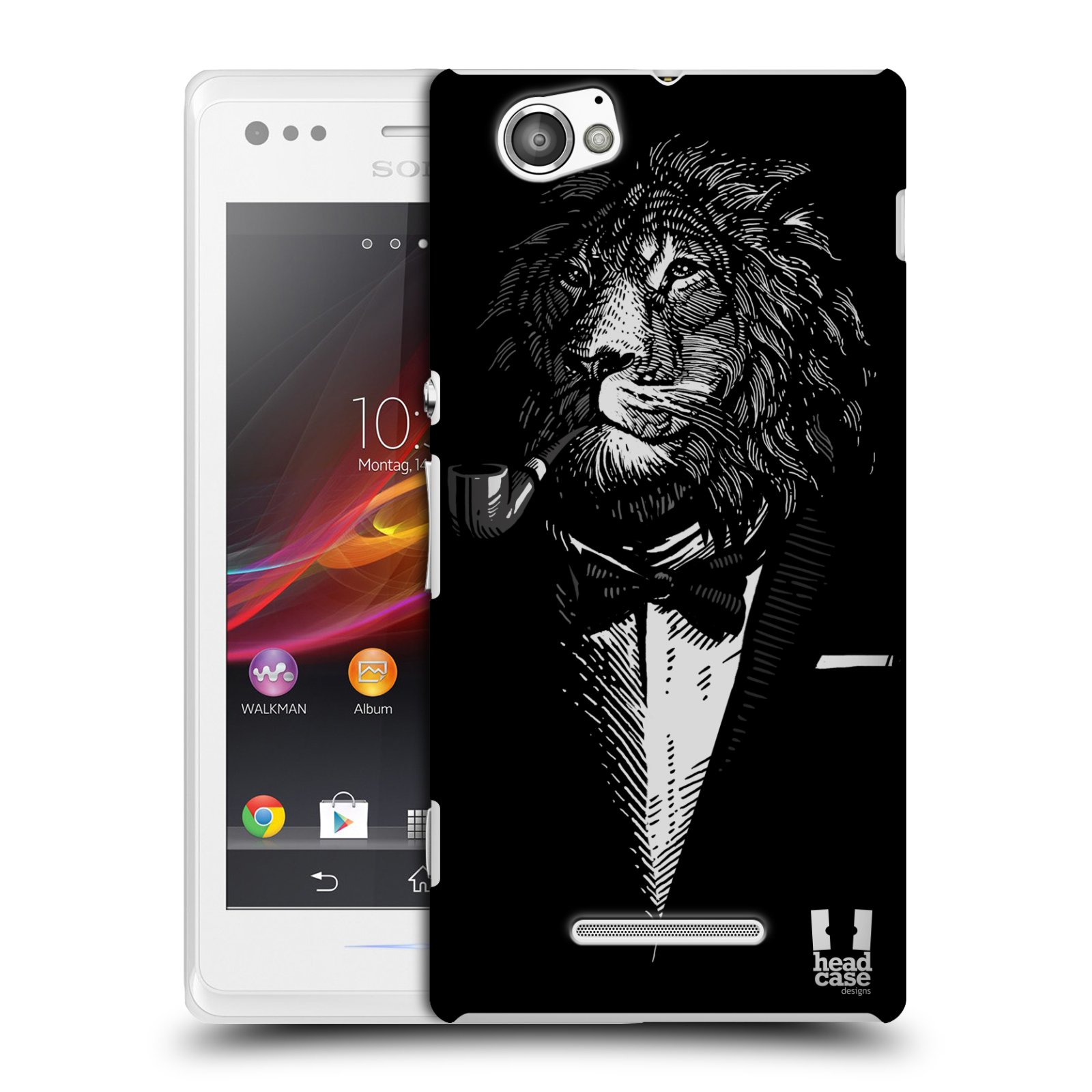 HEAD CASE plastový obal na mobil Sony Xperia M vzor Zvíře v obleku lev