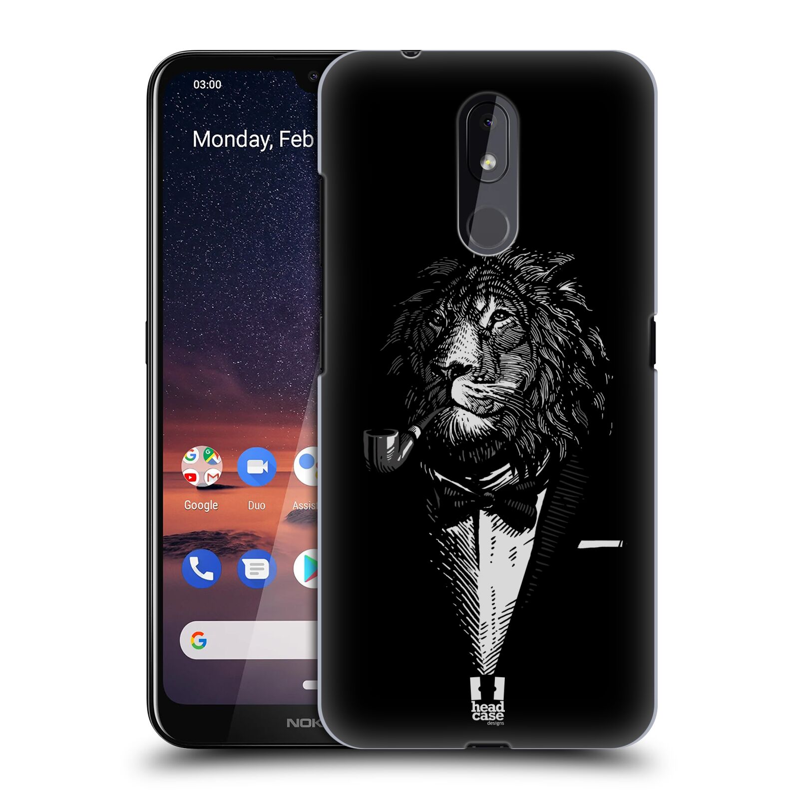 Pouzdro na mobil Nokia 3.2 - HEAD CASE - vzor Zvíře v obleku lev