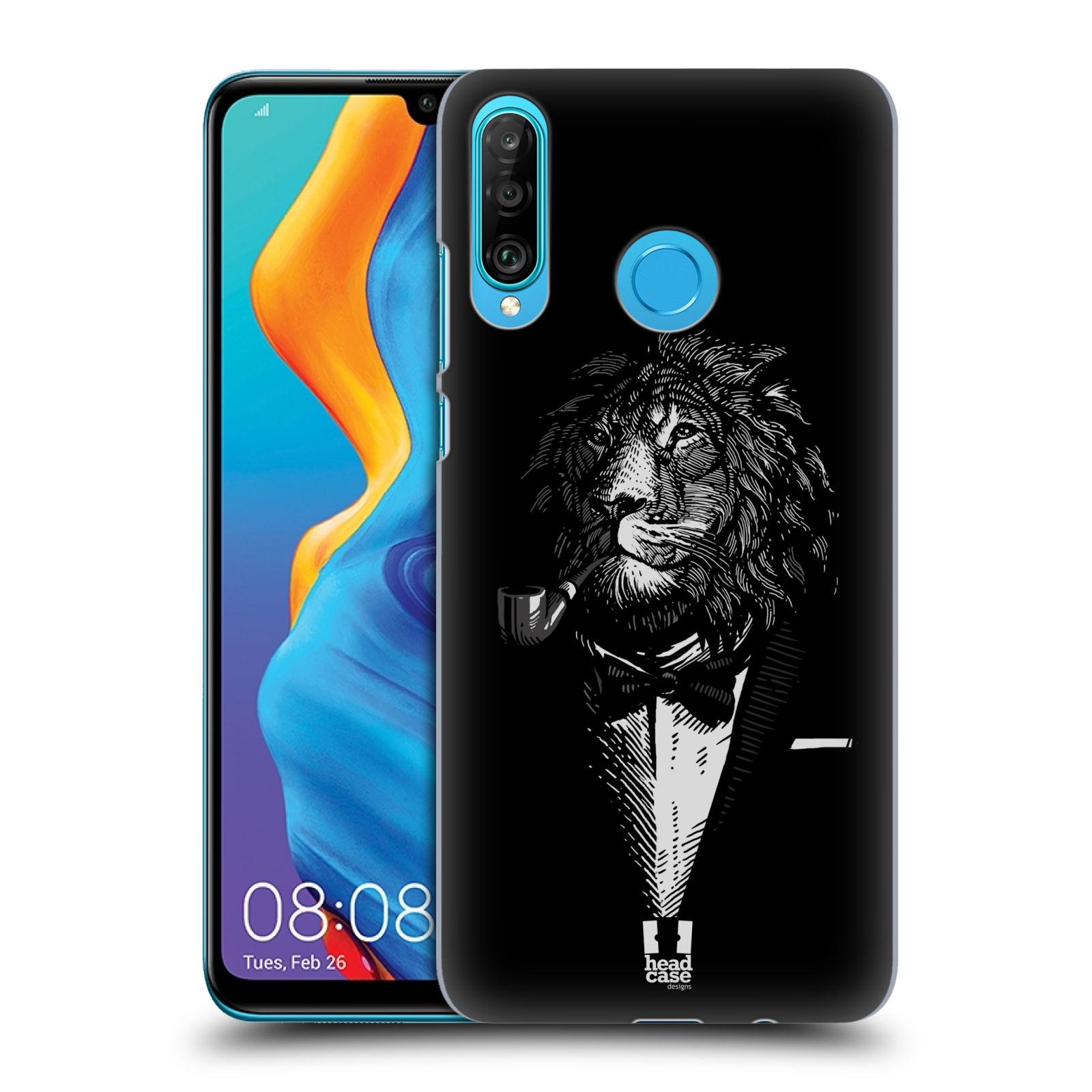 Pouzdro na mobil Huawei P30 LITE - HEAD CASE - vzor Zvíře v obleku lev