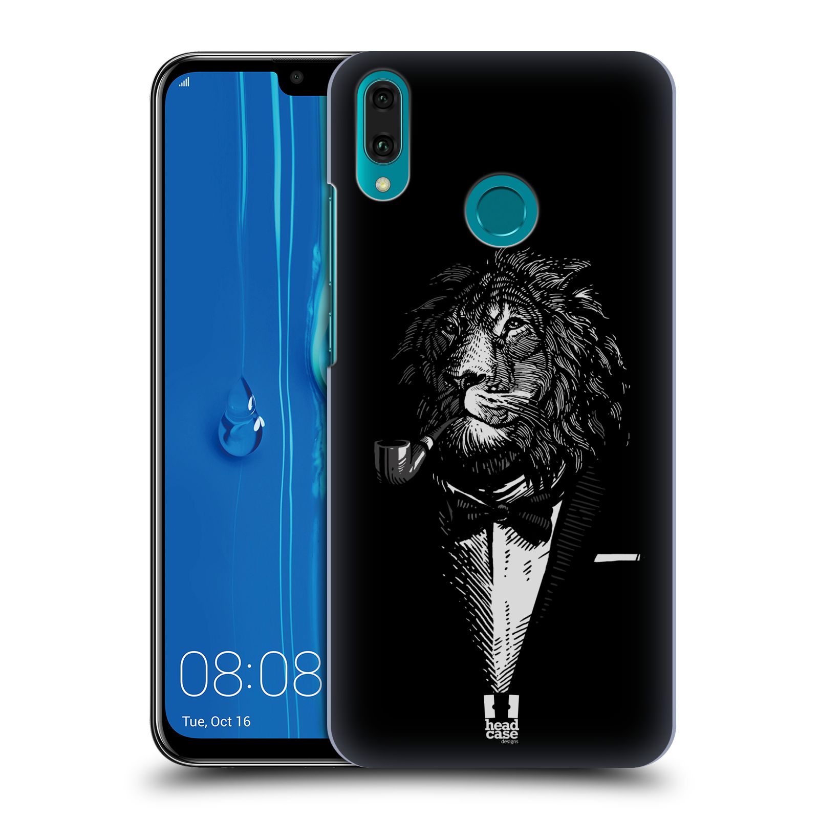 Pouzdro na mobil Huawei Y9 2019 - HEAD CASE - vzor Zvíře v obleku lev