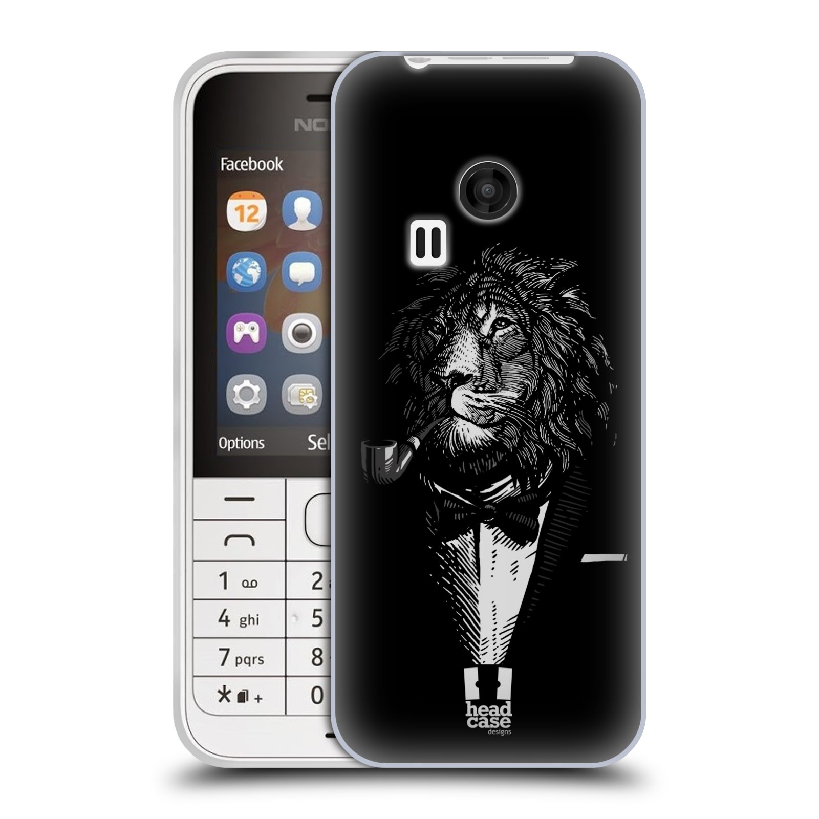 HEAD CASE silikonový obal na mobil NOKIA 220 / NOKIA 220 DUAL SIM vzor Zvíře v obleku lev