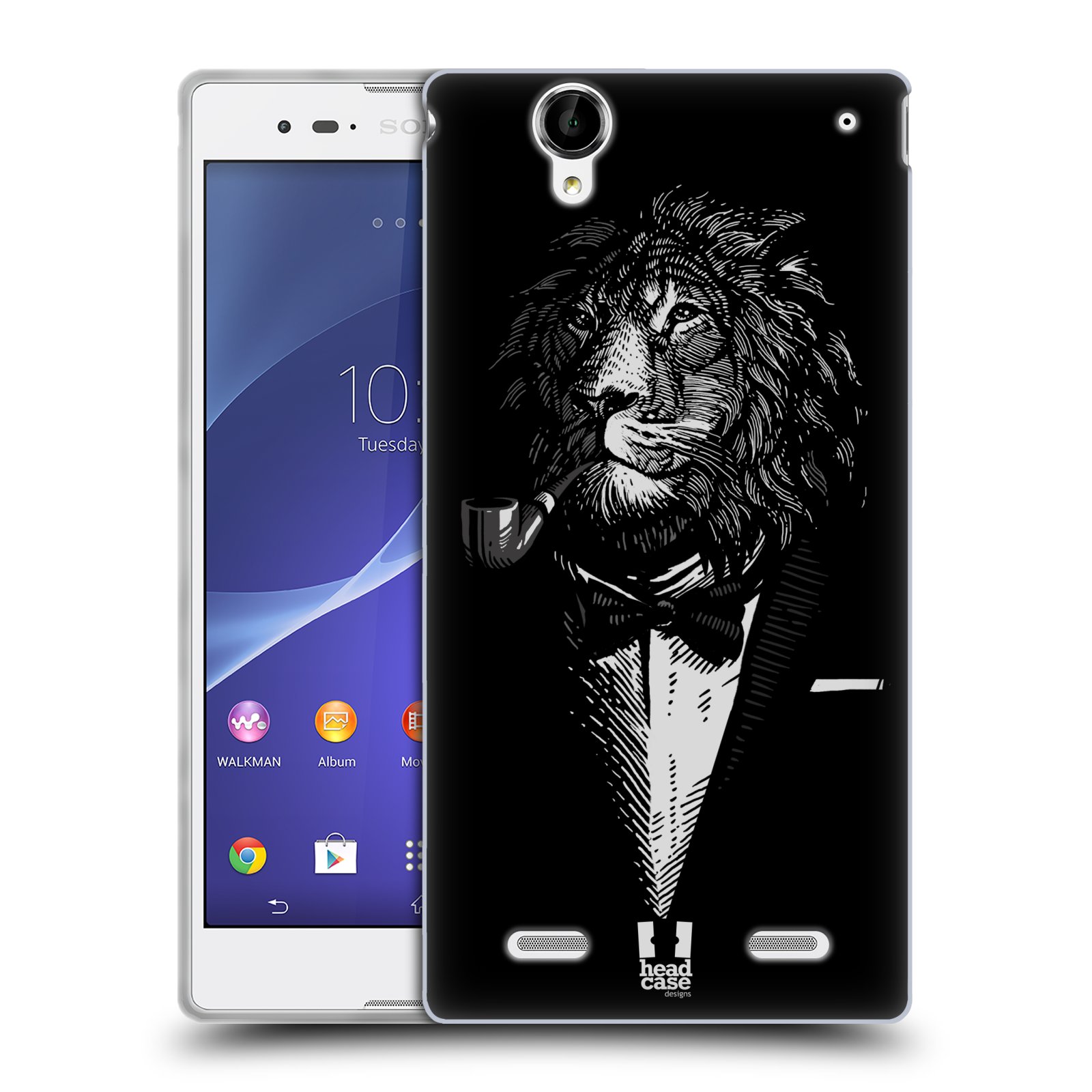 HEAD CASE silikonový obal na mobil Sony Xperia T2 Ultra/T2 Ultra DUAL SIM vzor Zvíře v obleku lev