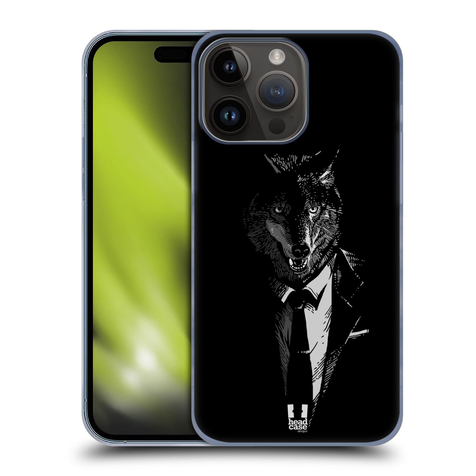 Plastový obal HEAD CASE na mobil Apple Iphone 15 PRO MAX vzor Zvíře v obleku vlk