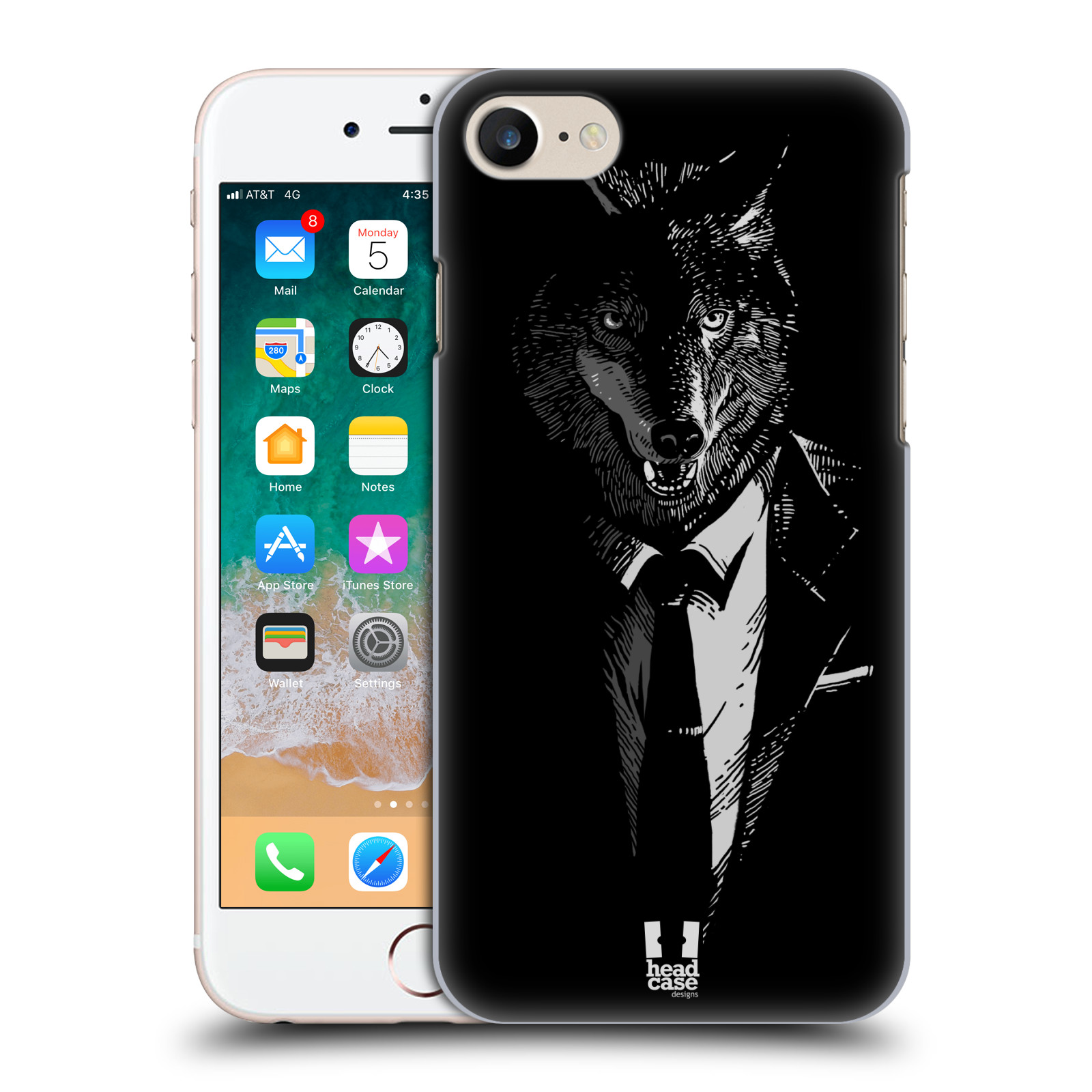 HEAD CASE plastový obal na mobil Apple Iphone 7 vzor Zvíře v obleku vlk