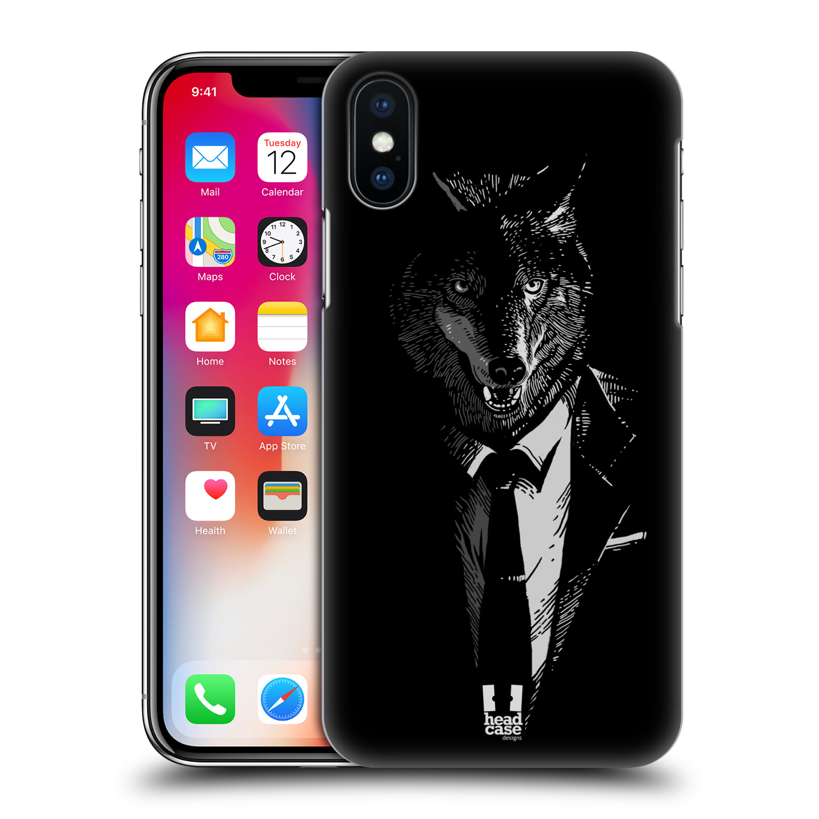 HEAD CASE plastový obal na mobil Apple Iphone X / XS vzor Zvíře v obleku vlk