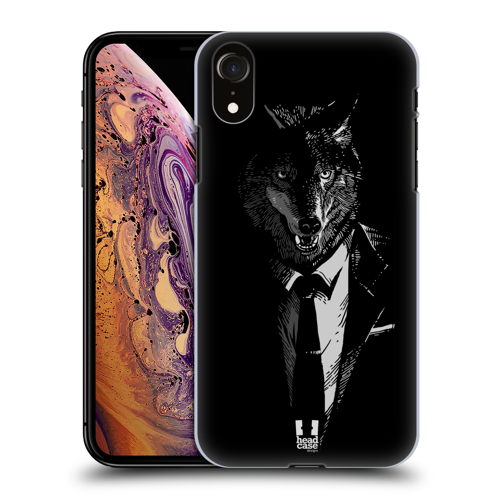 HEAD CASE plastový obal na mobil Apple Iphone XR vzor Zvíře v obleku vlk