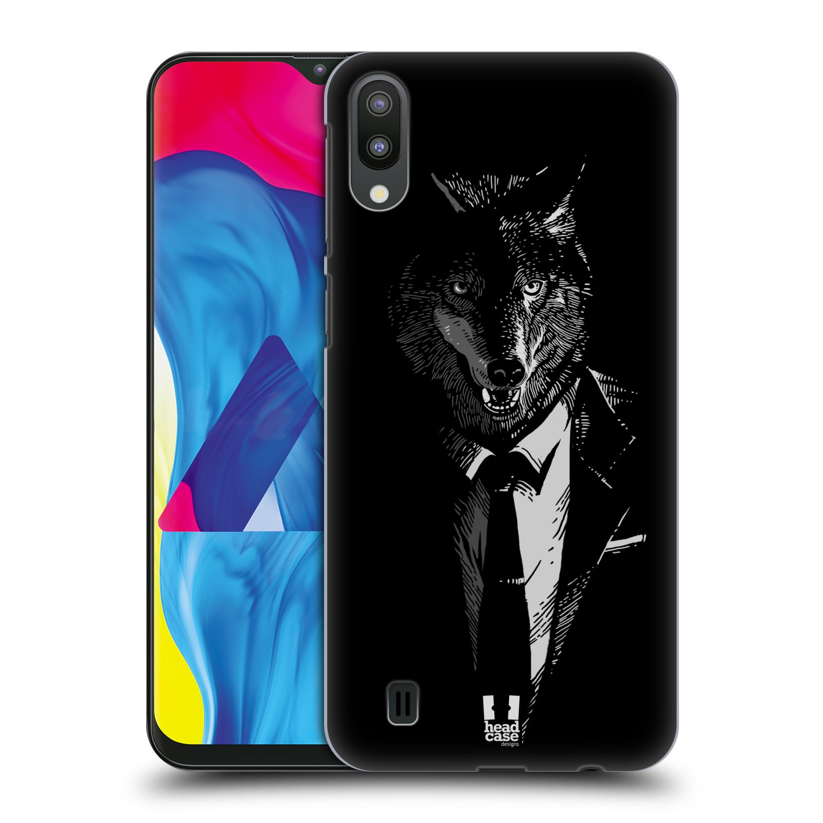 Plastový obal HEAD CASE na mobil Samsung Galaxy M10 vzor Zvíře v obleku vlk