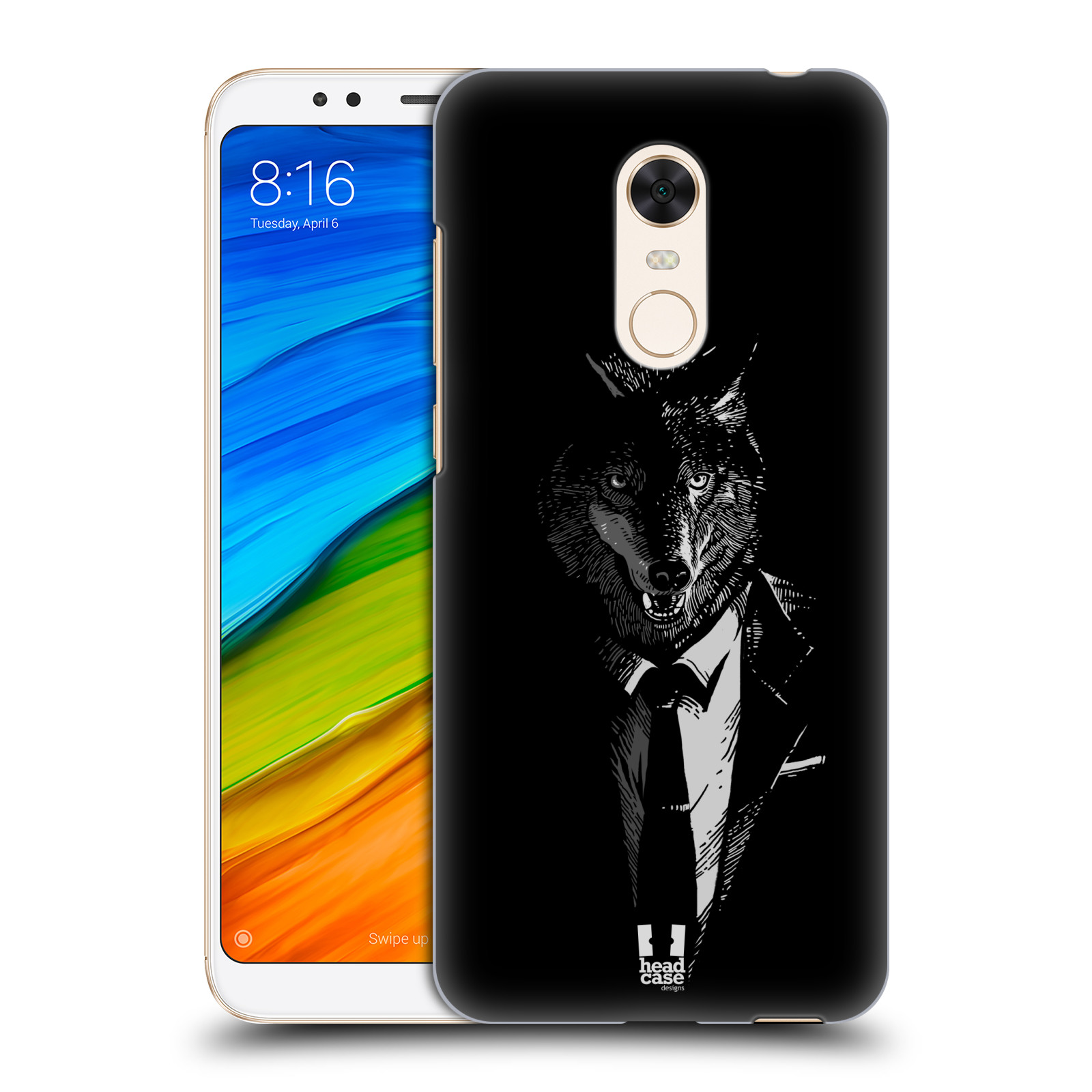HEAD CASE plastový obal na mobil Xiaomi Redmi 5 PLUS vzor Zvíře v obleku vlk