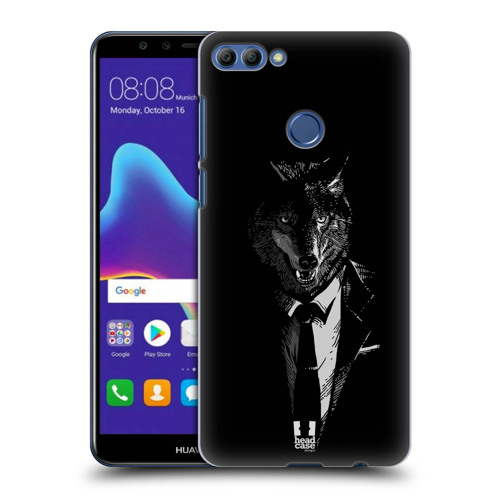 HEAD CASE plastový obal na mobil Huawei Y9 2018 vzor Zvíře v obleku vlk