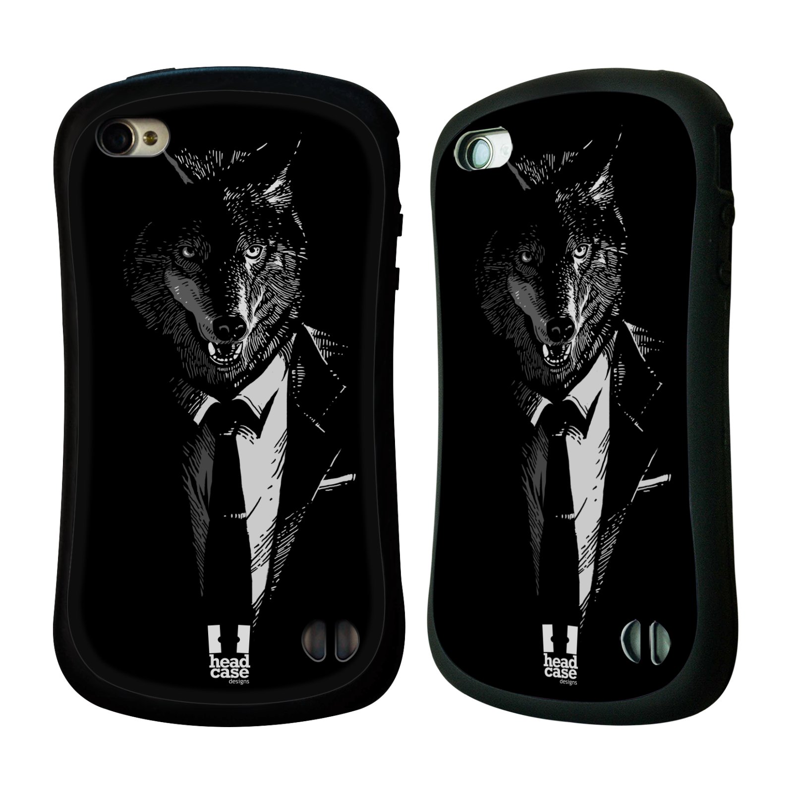 HEAD CASE silikon/plast odolný obal na mobil Apple Iphone 4/4S vzor Zvíře v obleku vlk