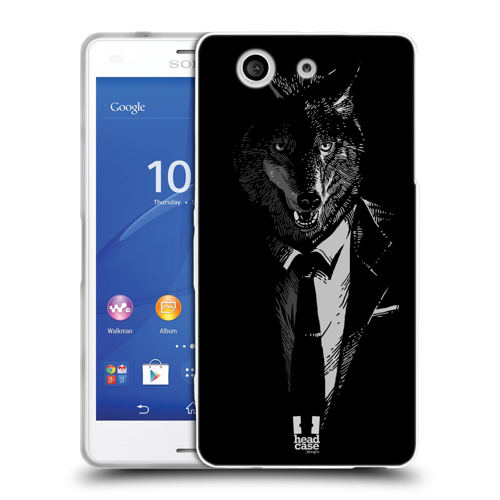 HEAD CASE silikonový obal na mobil Sony Xperia Z3 COMPACT (D5803) vzor Zvíře v obleku vlk
