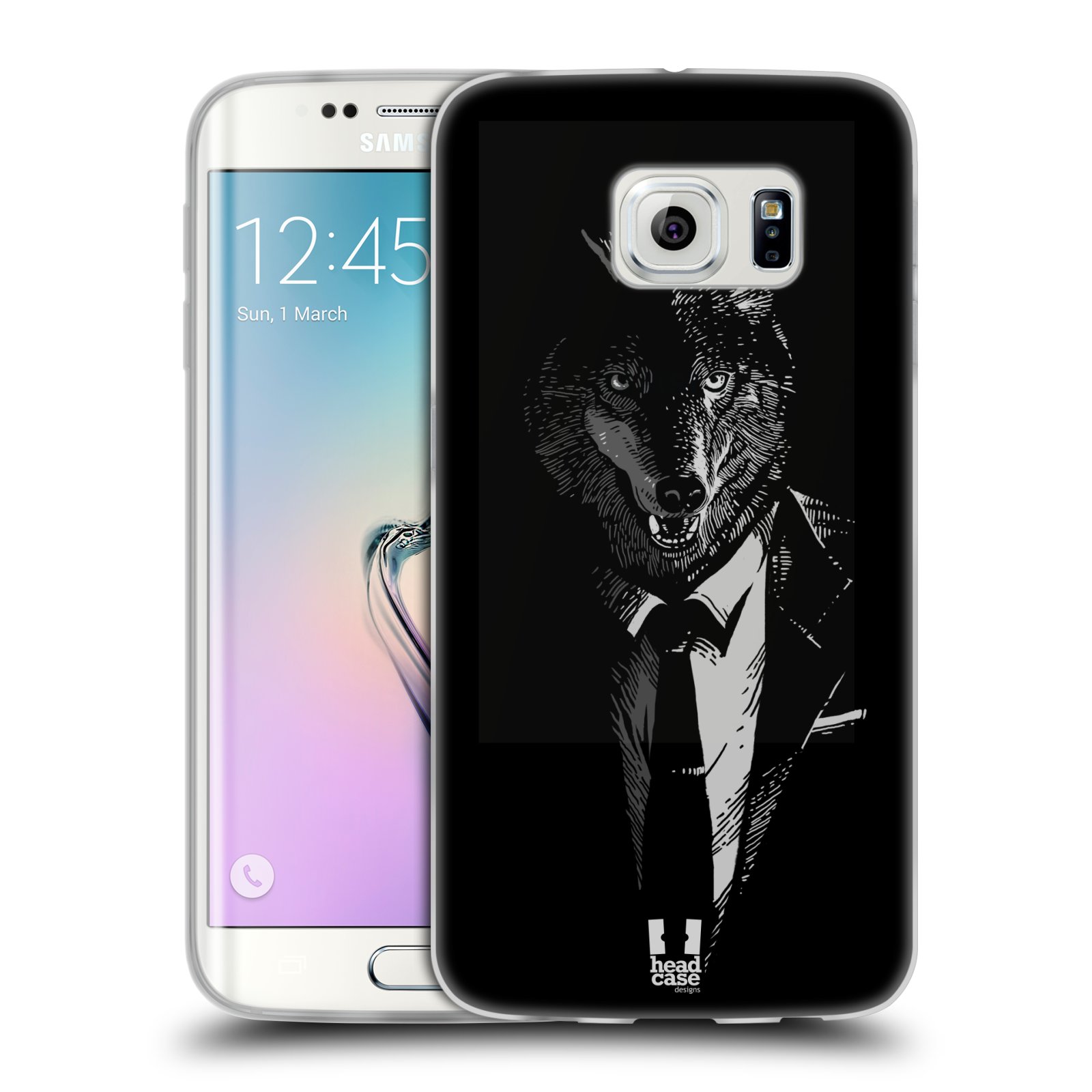 HEAD CASE silikonový obal na mobil Samsung Galaxy S6 EDGE vzor Zvíře v obleku vlk