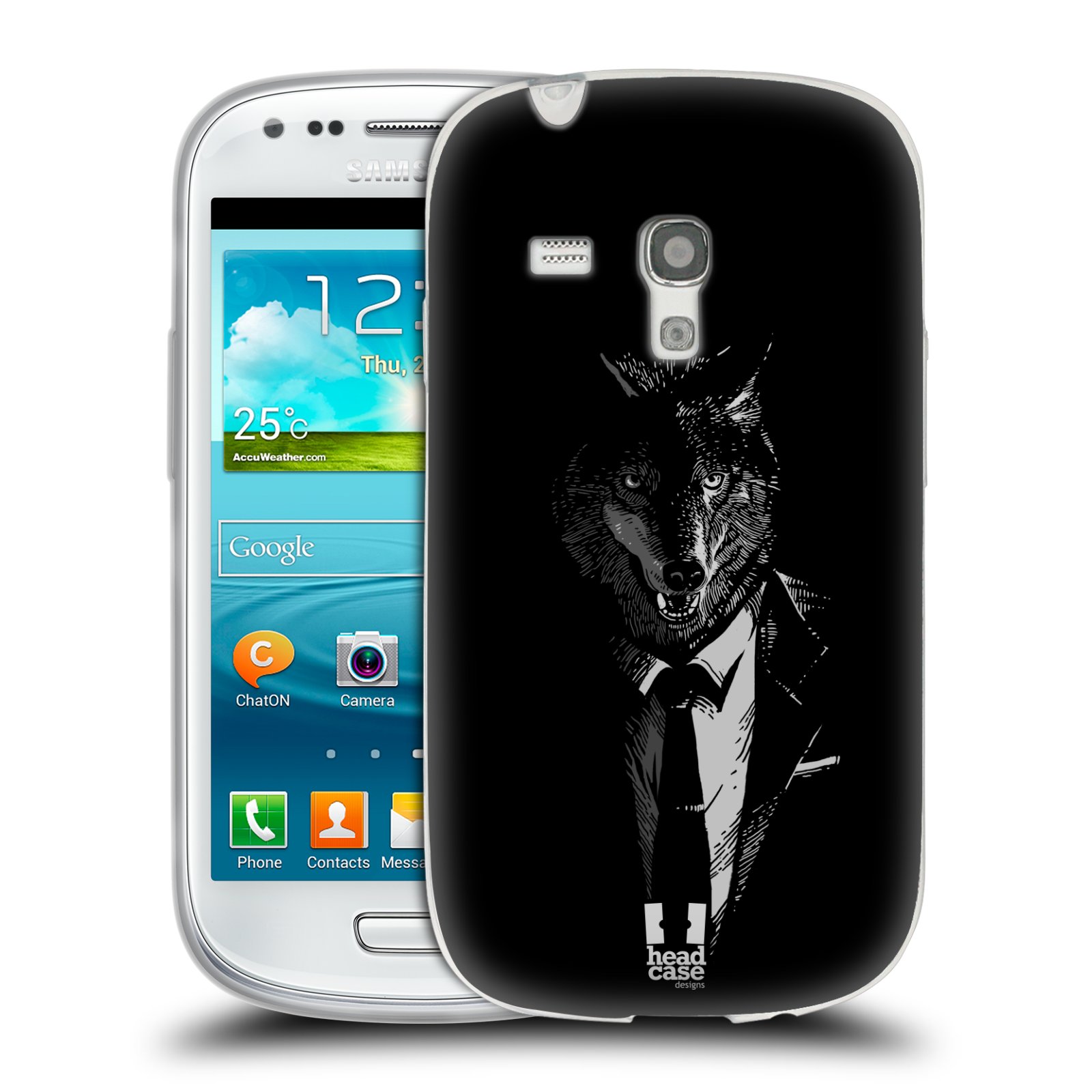 HEAD CASE silikonový obal na mobil Samsung Galaxy S3 MINI i8190 vzor Zvíře v obleku vlk