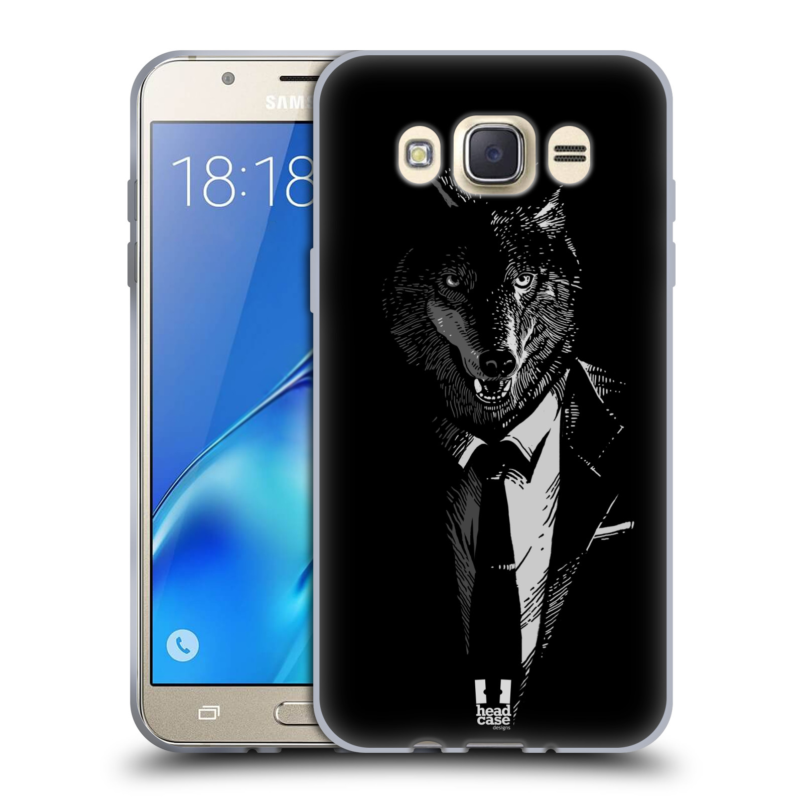 HEAD CASE silikonový obal, kryt na mobil Samsung Galaxy J7 2016 (J710, J710F) vzor Zvíře v obleku vlk