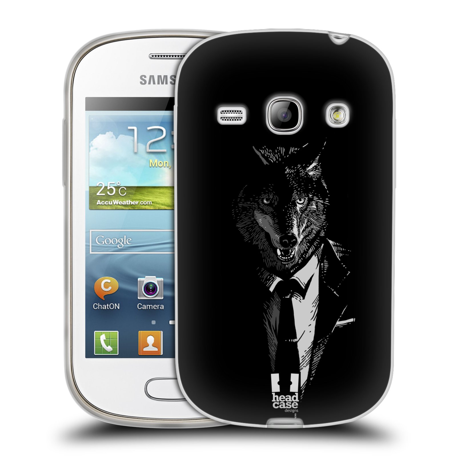 HEAD CASE silikonový obal na mobil Samsung Galaxy FAME vzor Zvíře v obleku vlk