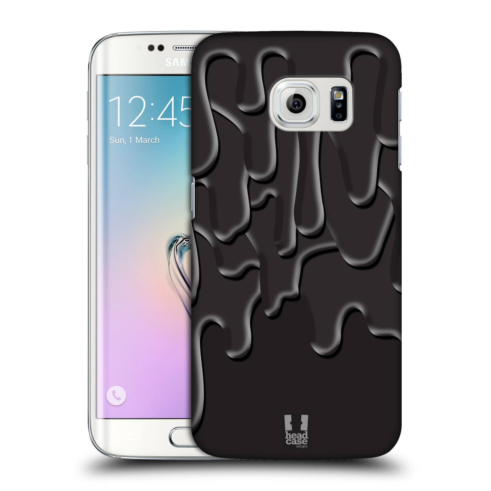 HEAD CASE plastový obal na mobil SAMSUNG Galaxy S6 EDGE (G9250, G925, G925F) vzor Barevná záplava ČERNÁ