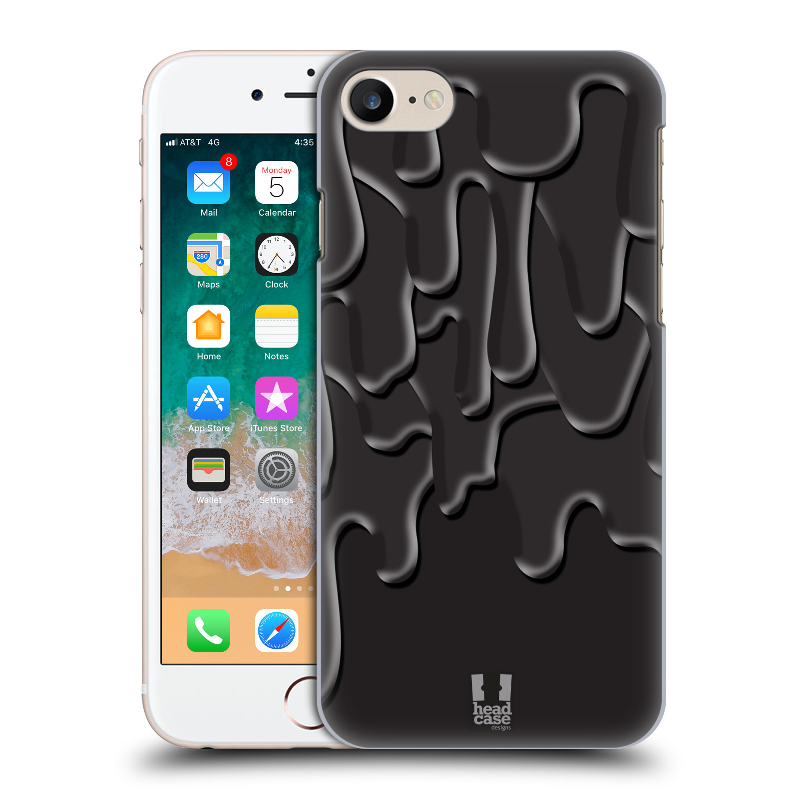 HEAD CASE plastový obal na mobil Apple Iphone 7 vzor Barevná záplava ČERNÁ