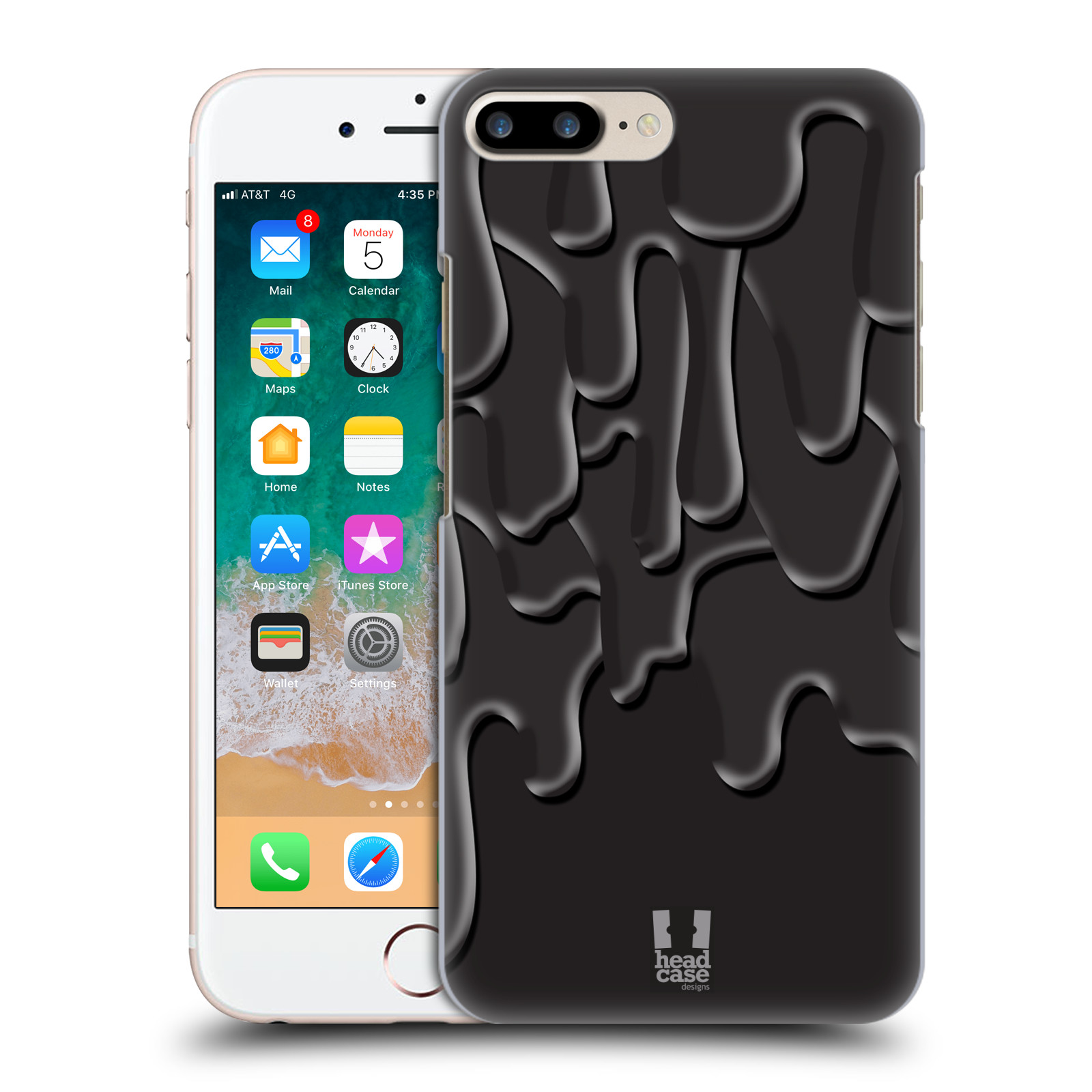 HEAD CASE plastový obal na mobil Apple Iphone 7 PLUS vzor Barevná záplava ČERNÁ