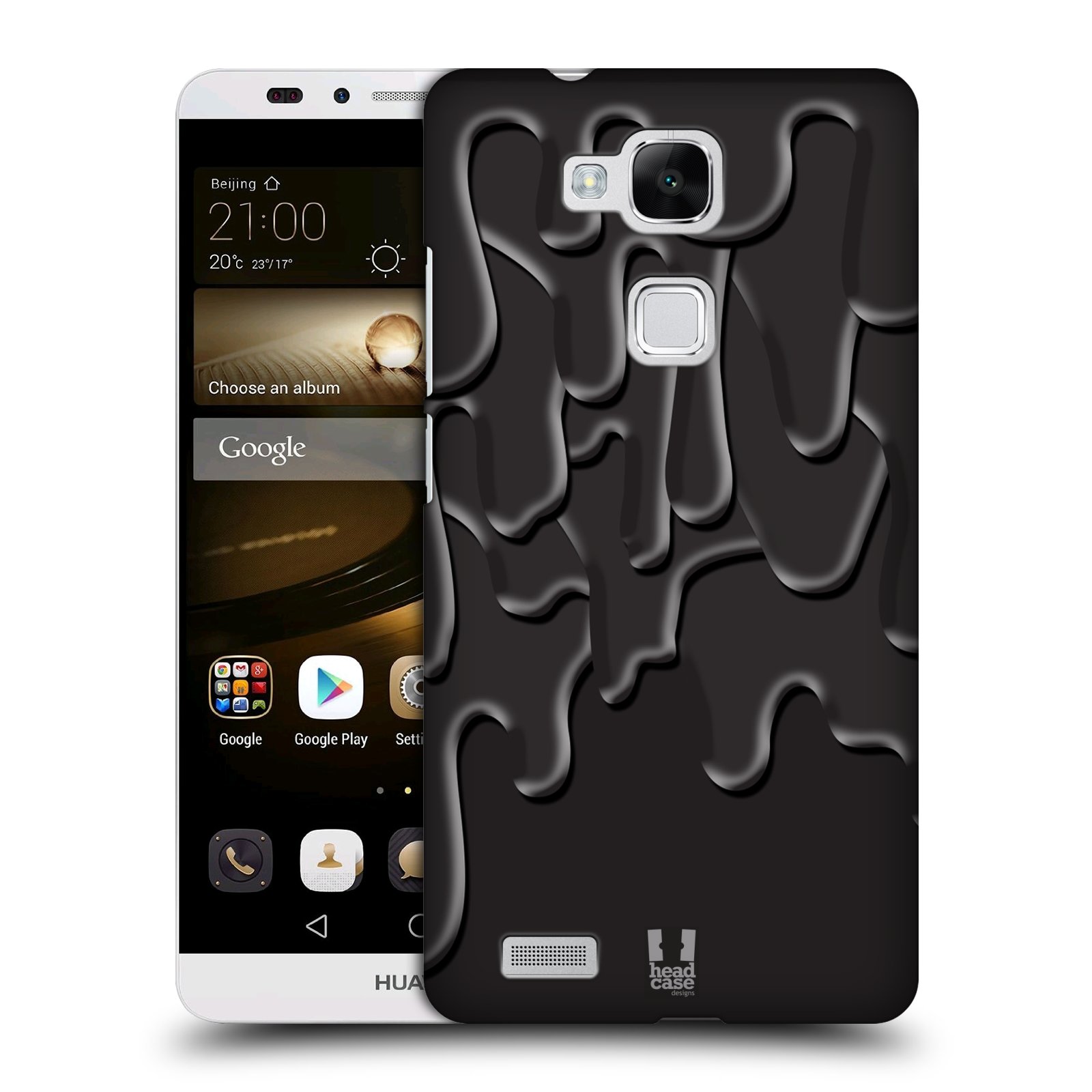 HEAD CASE plastový obal na mobil Huawei Mate 7 vzor Barevná záplava ČERNÁ