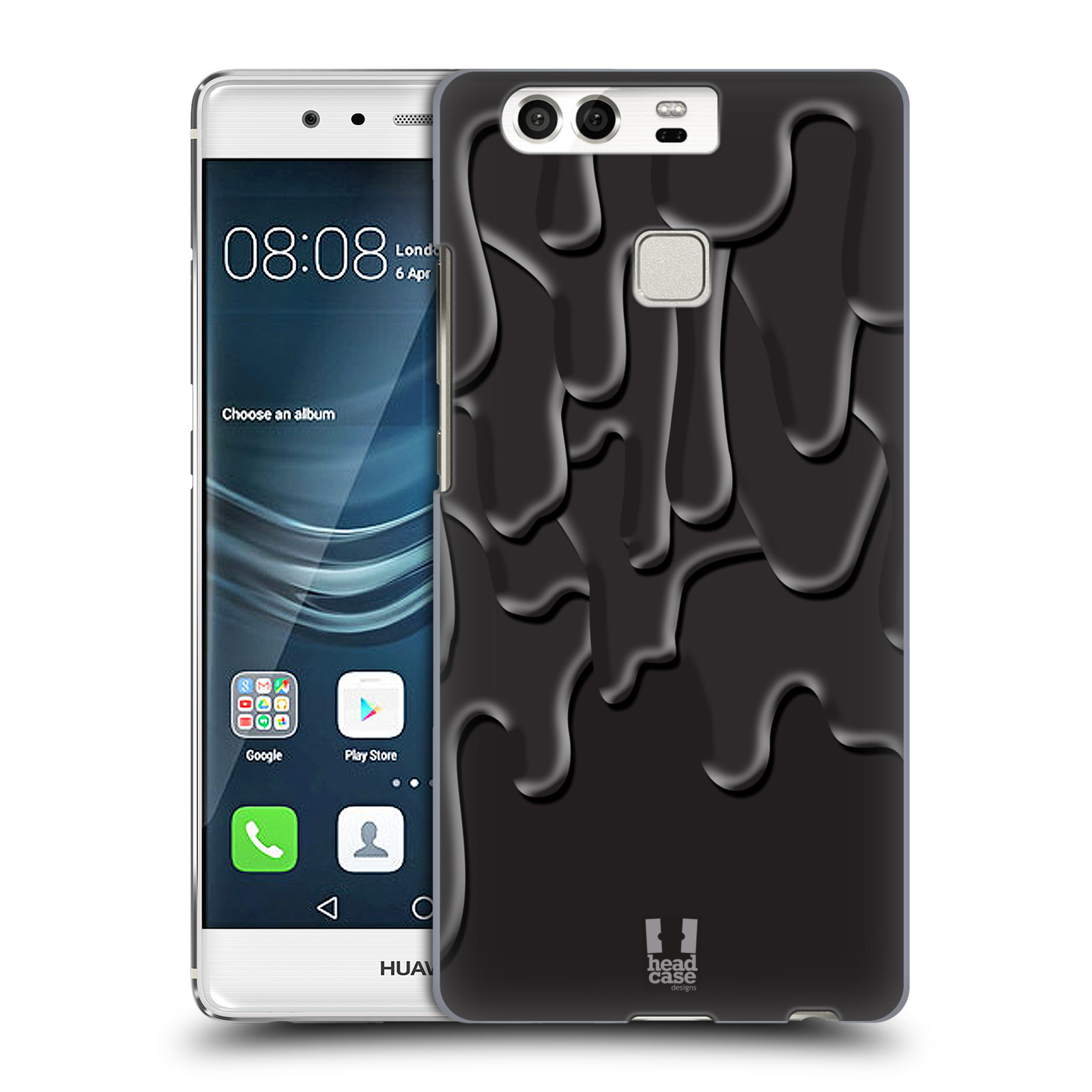 HEAD CASE plastový obal na mobil Huawei P9 / P9 DUAL SIM vzor Barevná záplava ČERNÁ