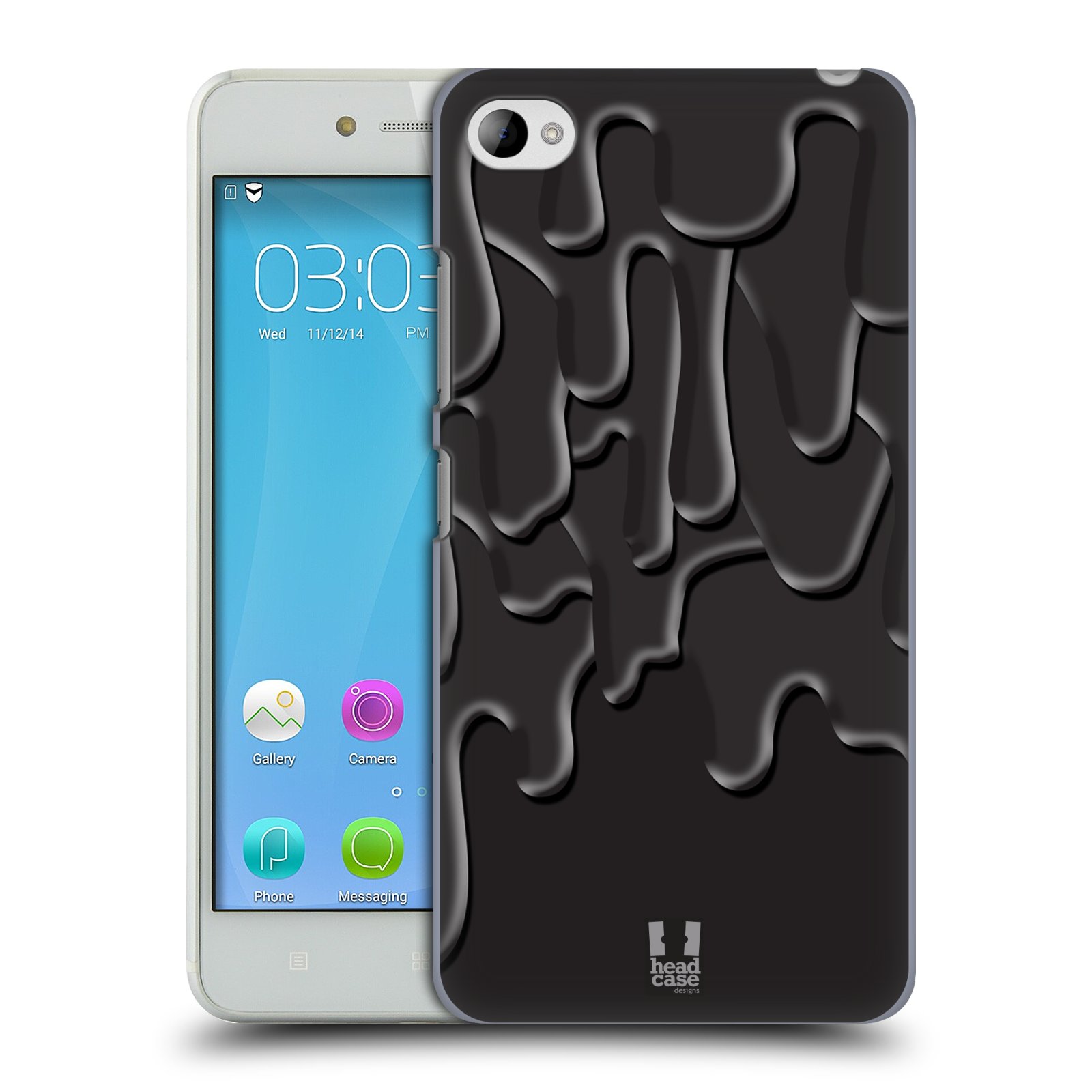 HEAD CASE pevný plastový obal na mobil LENOVO S90 vzor Barevná záplava ČERNÁ