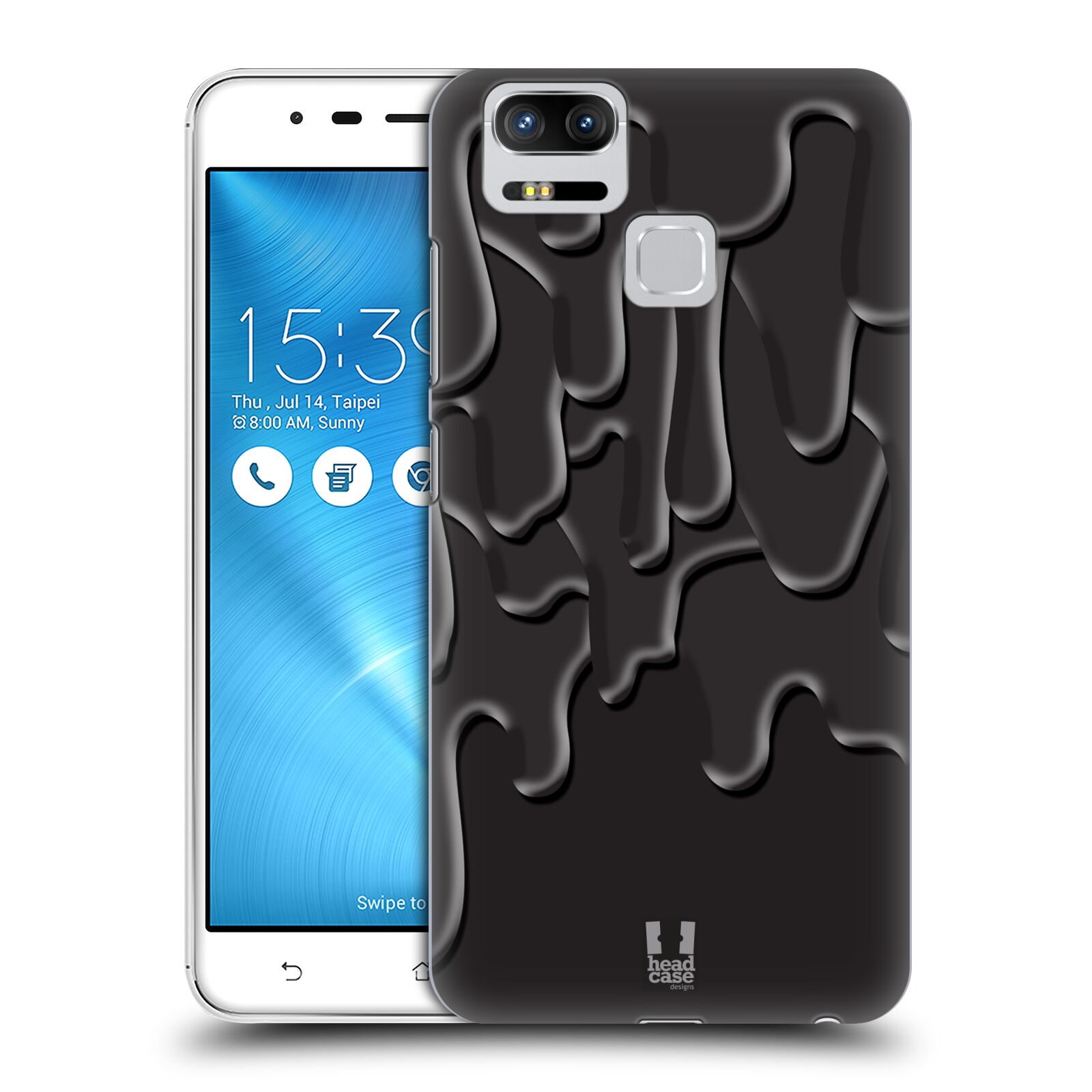 HEAD CASE plastový obal na mobil Asus Zenfone 3 Zoom ZE553KL vzor Barevná záplava ČERNÁ
