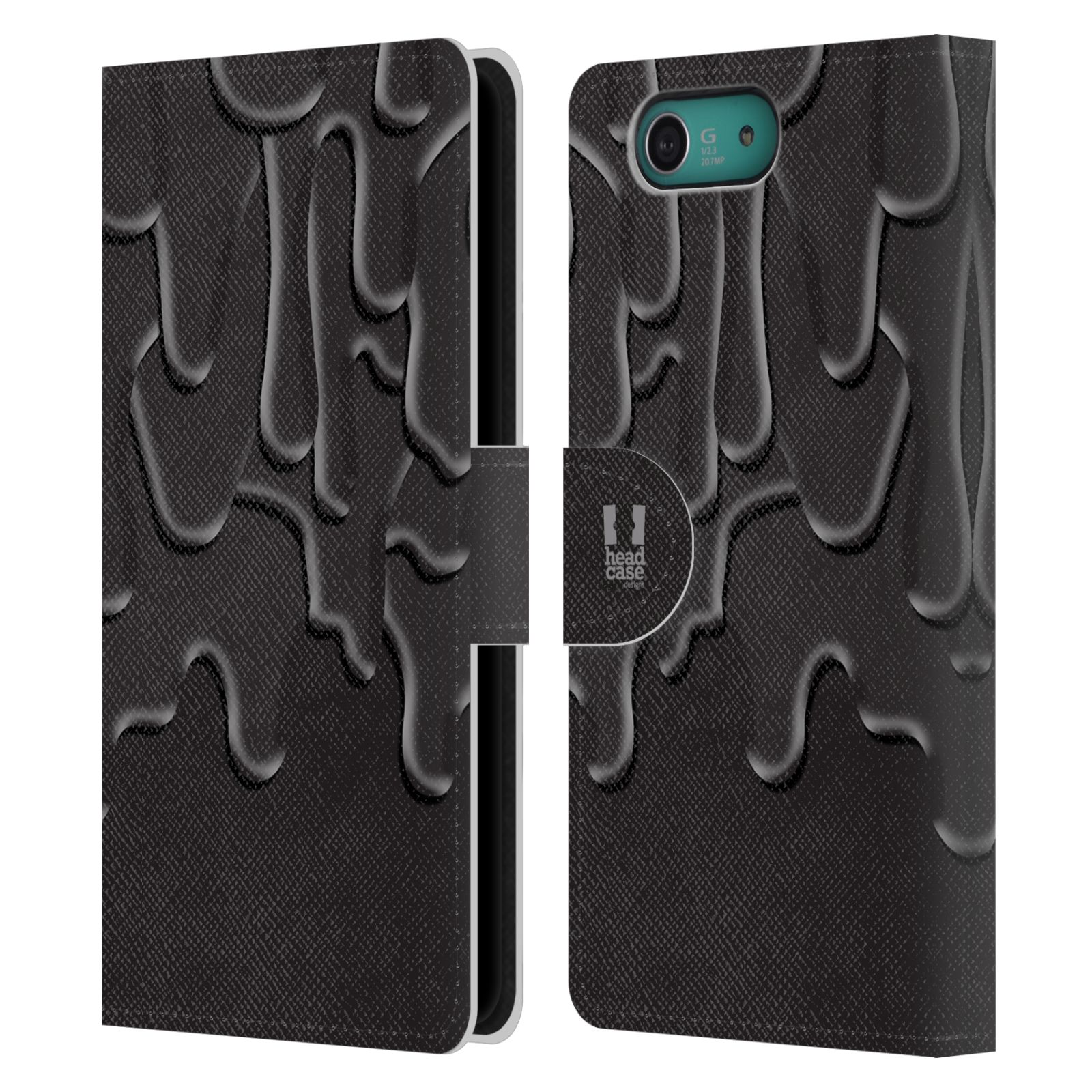 HEAD CASE Flipové pouzdro pro mobil SONY XPERIA Z3 COMPACT ZÁPLAVA BARVA černá