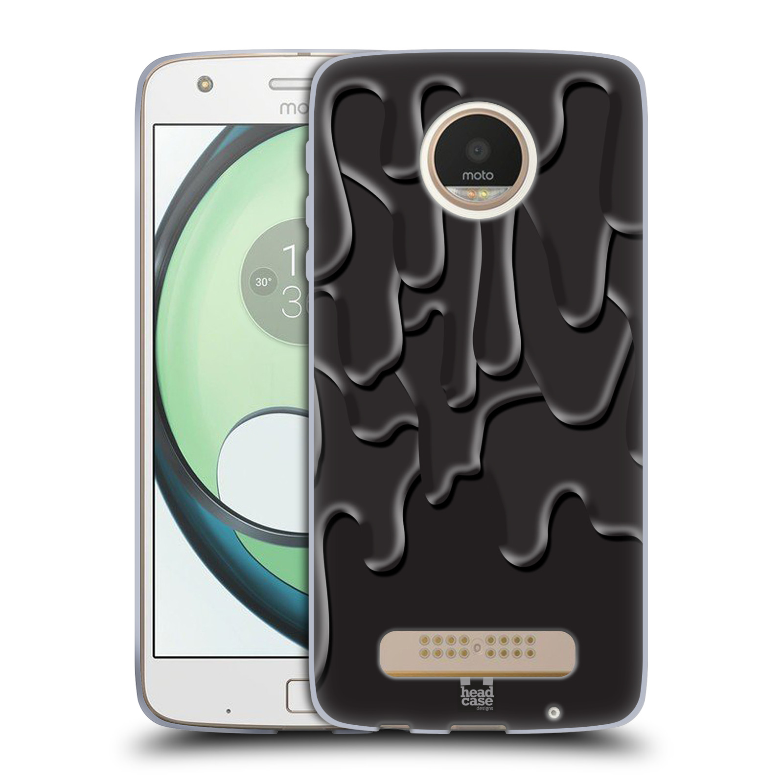 HEAD CASE silikonový obal na mobil Lenovo Moto Z Play vzor Barevná záplava ČERNÁ